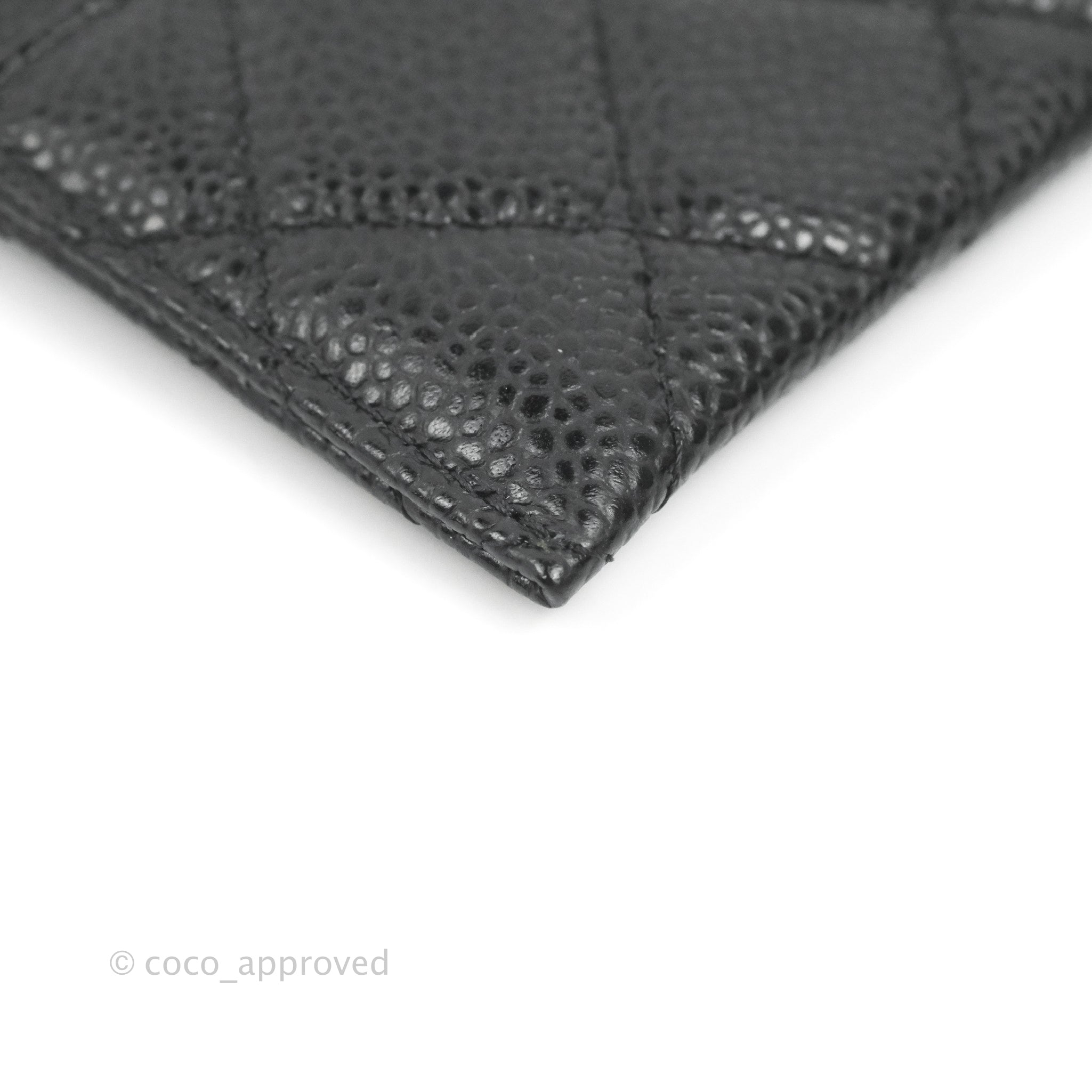 Chanel Classic Flat Card Holder in Black Caviar Leather with Silver Hardware - Perfect for Everyday Use & Luxury Gift Giving