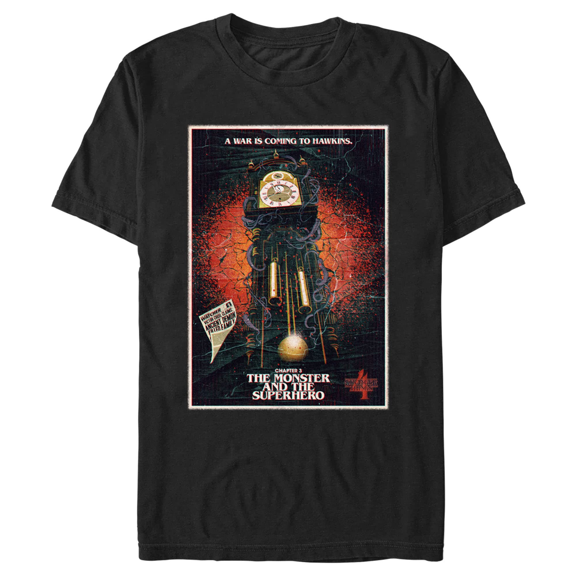 Men's Stranger Things Retro Monster & Superhero Graphic T-Shirt | Vintage TV Show Merchandise | Perfect for Halloween Costumes & Fan Gifts