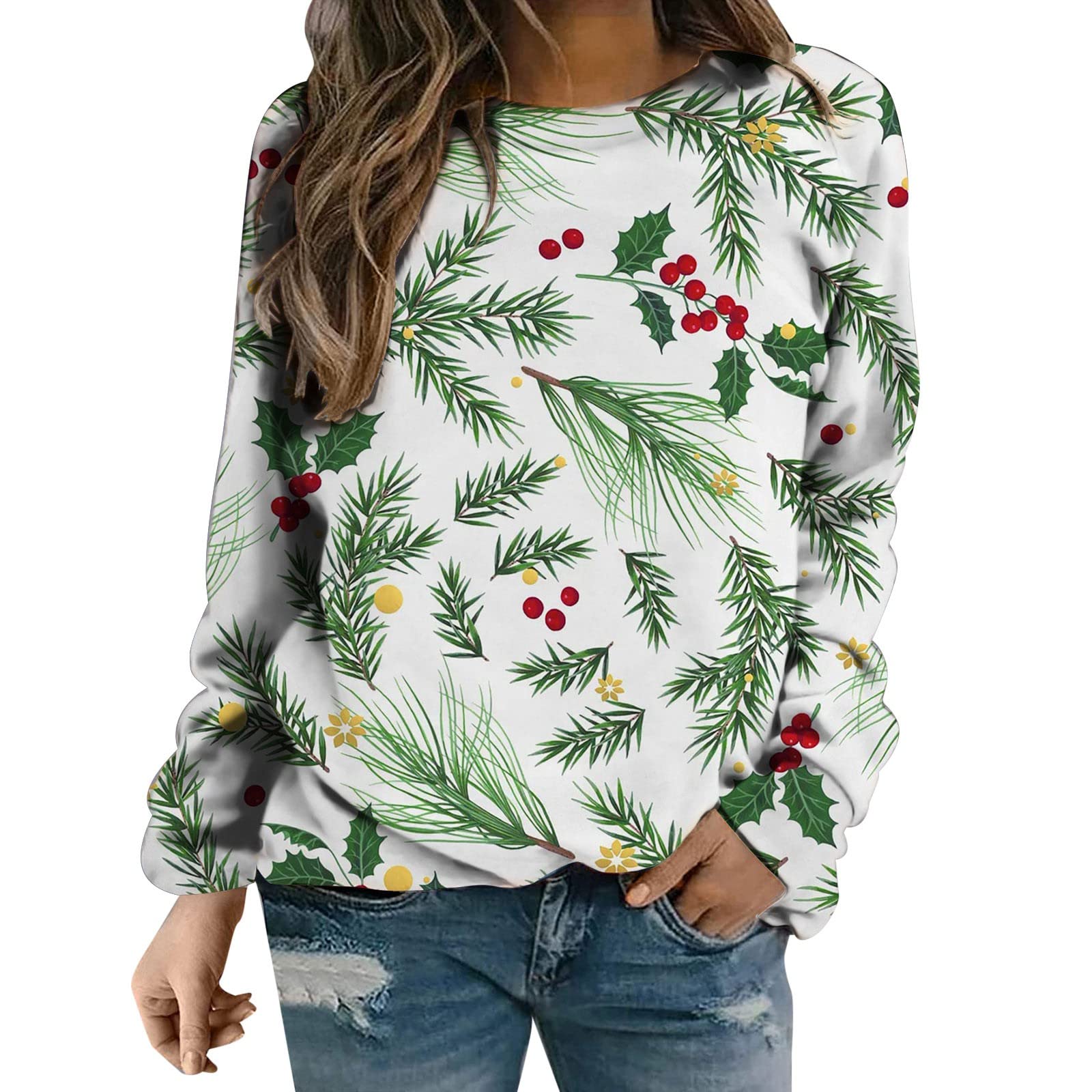 Stylish Women's Graphic T-Shirts & Casual Pullover Sweaters - Long Sleeve Loose Fit Tees for Workout, Exercise & Everyday Wear | Comfortable & Trendy Women's Fashion