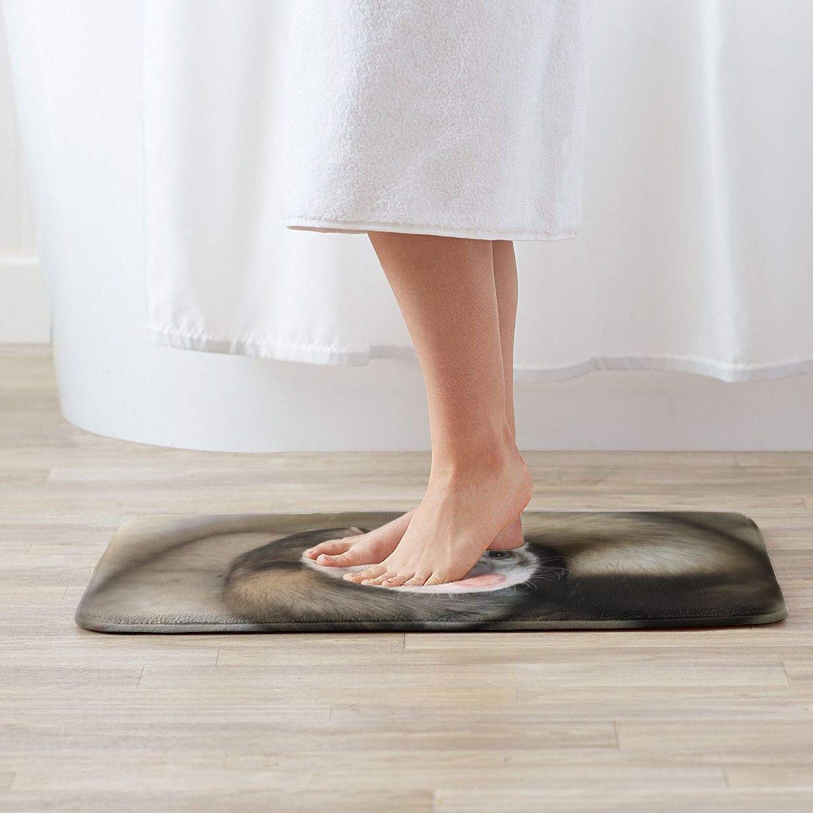 Sweet Tang Memory Foam Ferret Bath Mat - 16x24 Inch Non-Slip Absorbent Bathroom Rug | Machine Washable Pet-Friendly Floor Mat for Bathroom, Kitchen & Home Decor - Perfect for Wet Areas and Pet Play Zones