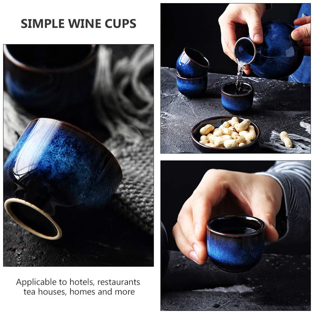 Premium Japanese Ceramic Sake Set - 6 Sake Cups & Decanter - Traditional Sake Serving Set for Home, Restaurants & Gifts - Perfect for Sake Lovers, Japanese Cuisine & Dinner Parties
