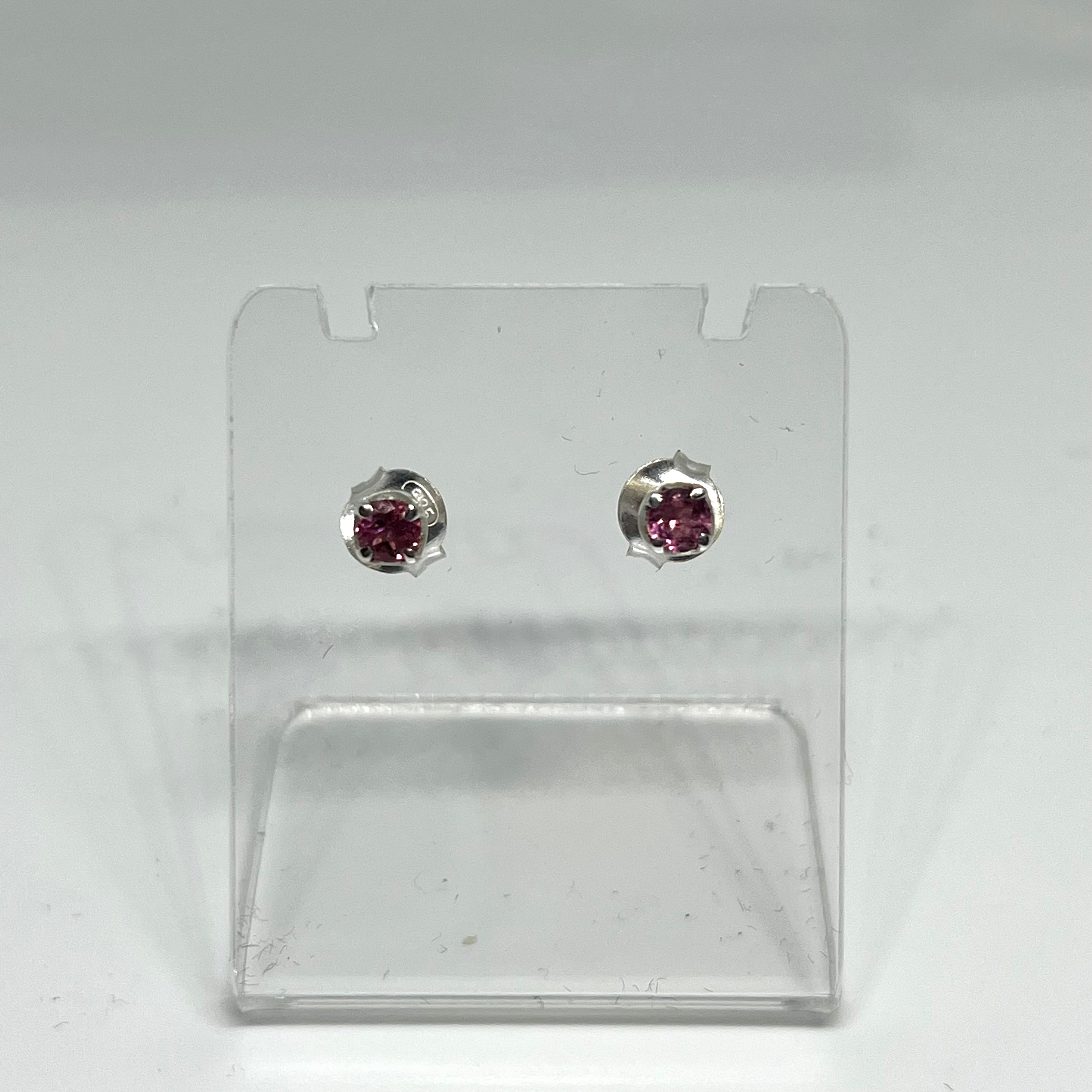 Pink Tourmaline Round Faceted Gemstone Stud Earrings 4-Prong Set - Elegant Jewelry for Women, Perfect for Weddings, Parties & Daily Wear (PSE007)