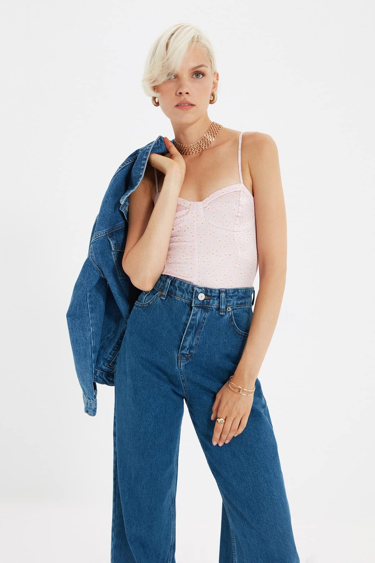 Trendyol Women's High-Rise Wide Leg Jeans - Comfortable Stretch Denim Pants for Casual & Office Wear