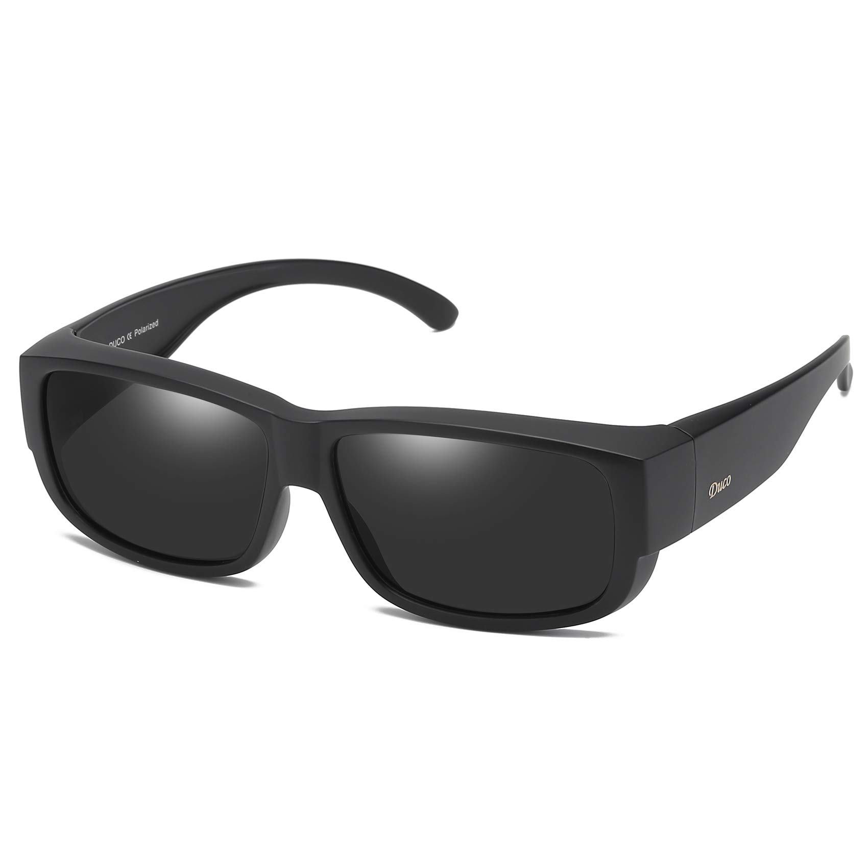 DUCO Fit Over Glasses - Unisex Polarized Wraparound Sunglasses for Men & Women | Anti-Glare UV Protection | Wear Over Prescription Eyeglasses (Model 8956) | Perfect for Driving, Fishing & Outdoor Activities