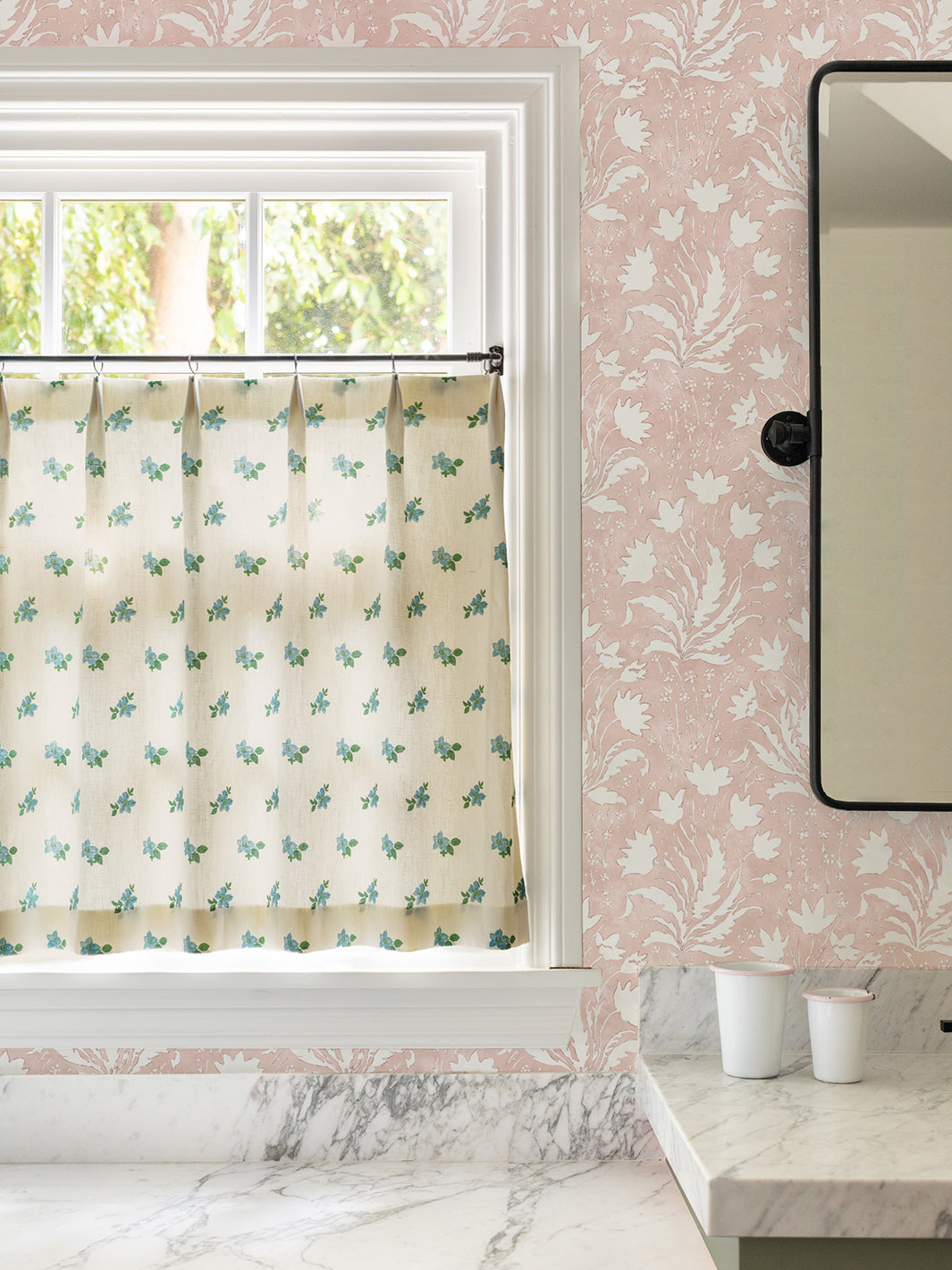 Nathan Turner Hillhouse Floral Pink Wallpaper - Peel and Stick Removable Wallpaper for Bedroom, Nursery, or Home Office Decor