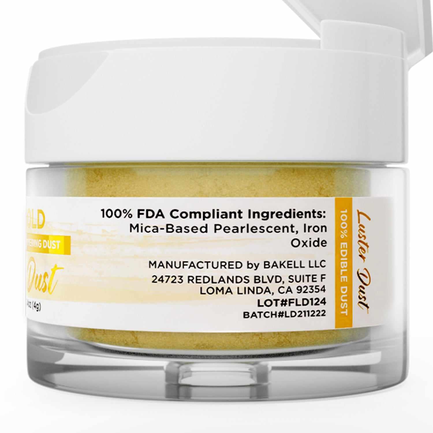 24K Edible Gold Luster Dust - 4g Food Grade Shimmer Powder for Cake Decorating, Baking & Desserts - Mini Pump Included for Easy Application