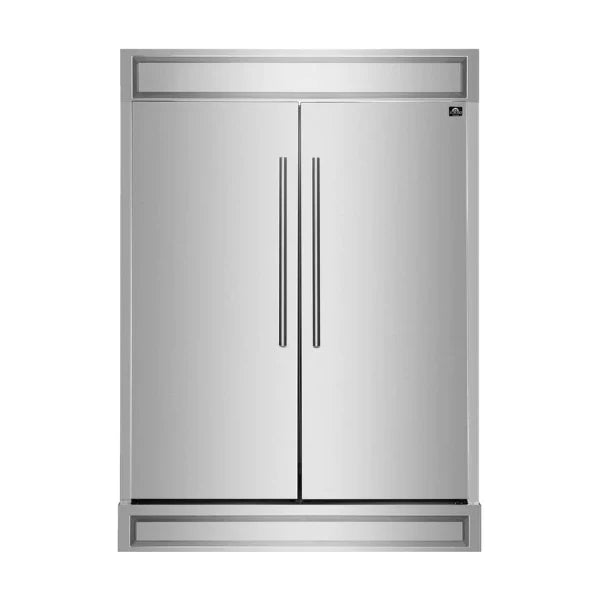 60 Inch Refrigerator Freezer Combo by FORNO - Energy Efficient Stainless Steel French Door Fridge for Large Kitchen & Open Floor Plan Homes