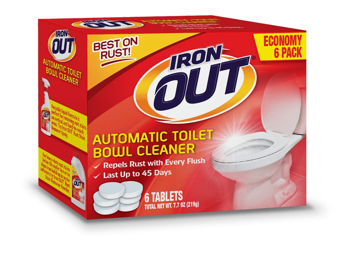 IRON OUT Automatic Toilet Bowl Cleaner Tablets - 12 Count | Removes Stains & Rust | Continuous Cleaning for Fresh Toilets | Perfect for Bathroom, Home & Office Use