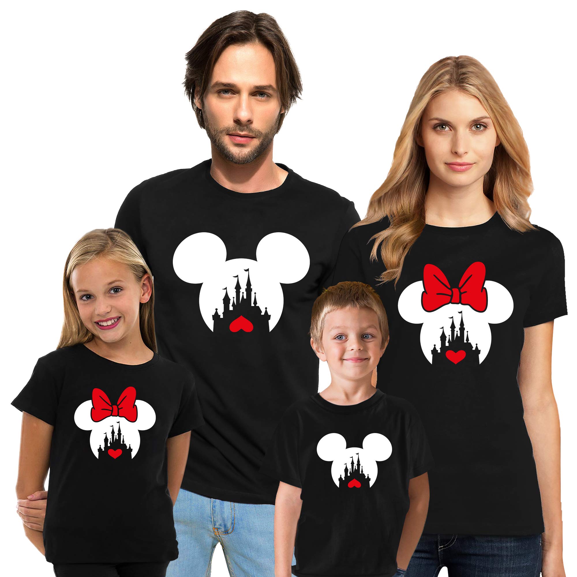 Disney Mickey & Minnie Mouse Matching Family T-Shirts Set - Cali Trend Station Cotton Tees for Couples & Kids | Fun Vacation, Theme Park & Family Photo Outfits