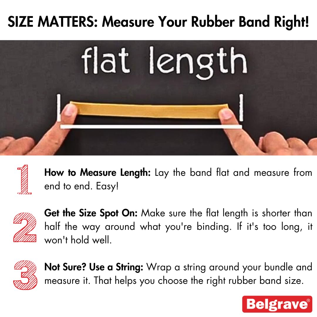 Premium Rubber Bands Size 35-500g - Heavy Duty Elastic Bands for Office, Packaging, Crafts & DIY Projects