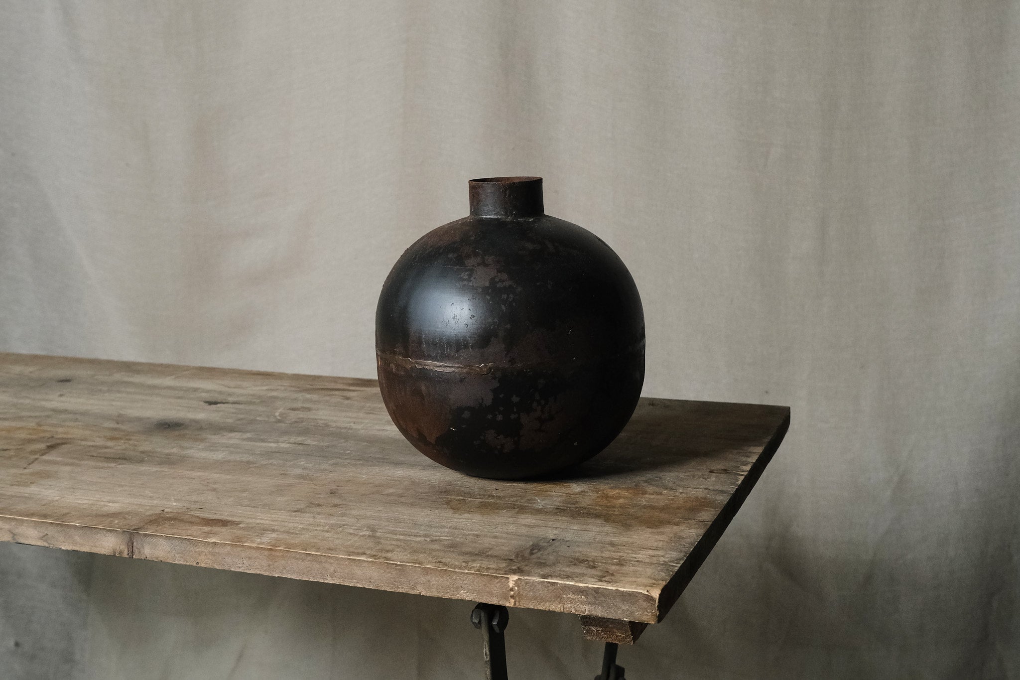 Reclaimed Iron Vase - Rustic Industrial Home Decor for Farmhouse, Modern & Boho Style | Perfect for Centerpieces, Flower Arrangements & Shelf Styling