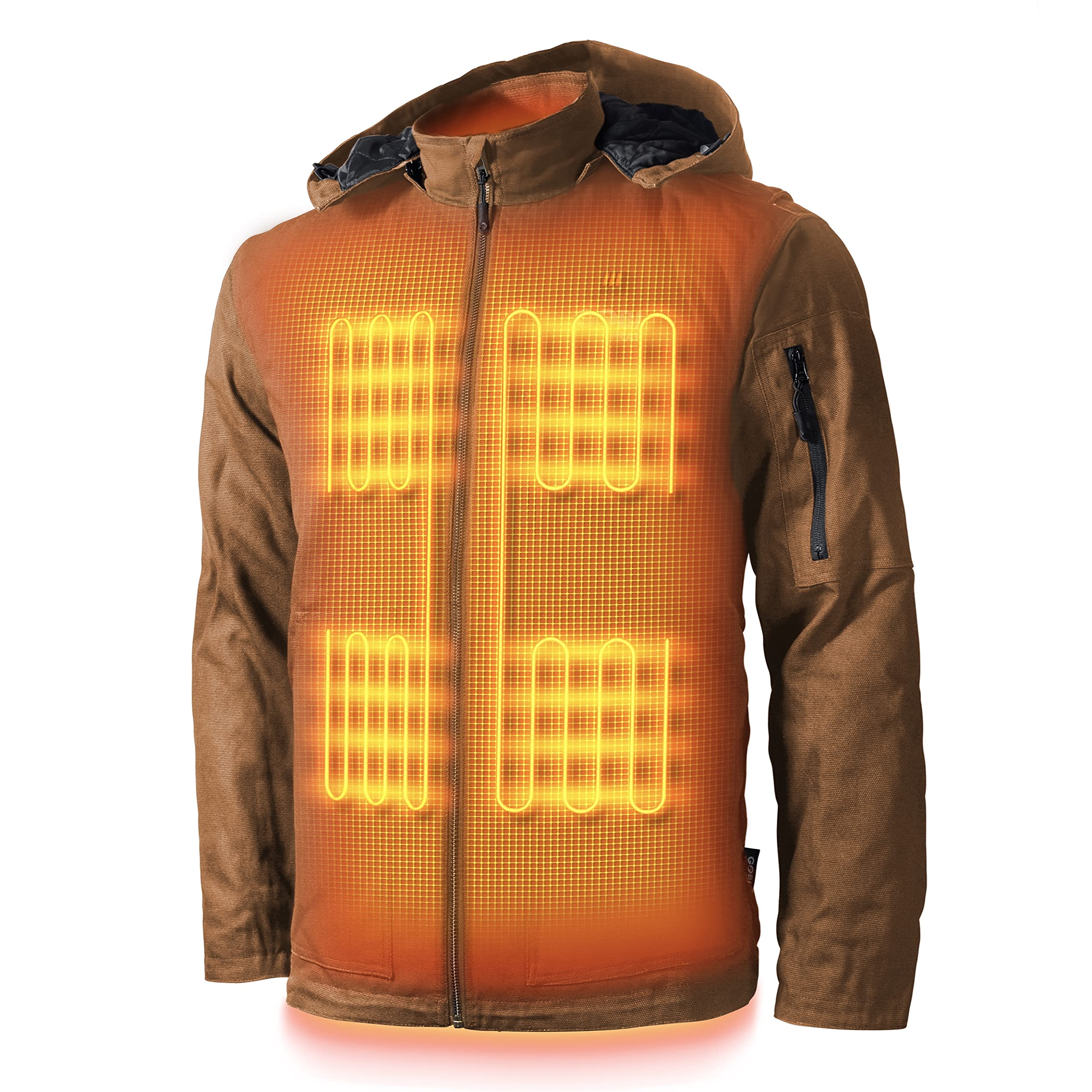 Grit Men's Heated Work Jacket with Battery & Charger - 9 Hours Heating, 3 Adjustable Heat Settings for Outdoor Work, Hunting & Winter Activities