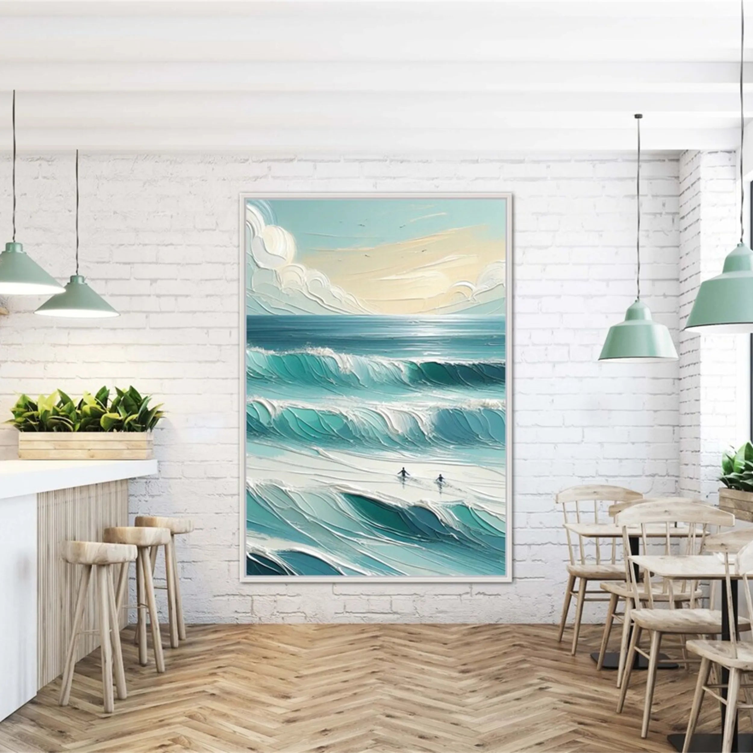 Ocean and Sky Painting #OS 138 - Handmade Canvas Wall Art for Home Decor, Office & Living Room