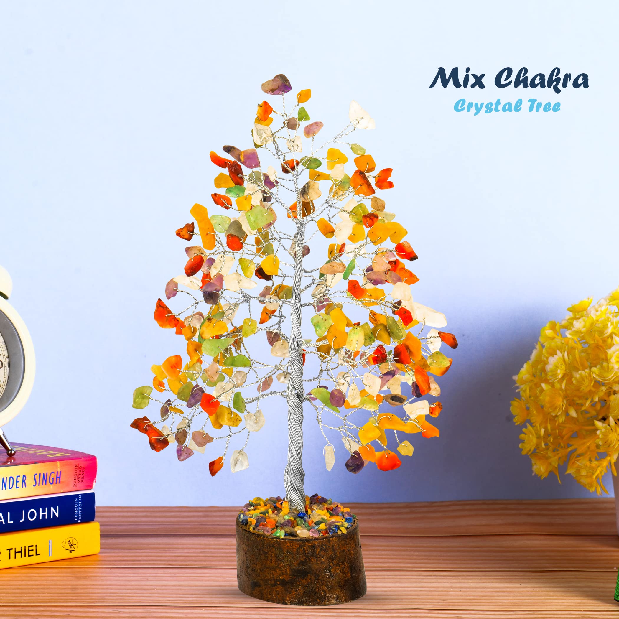 YATHABI Chakra Tree - Crystal Tree of Life Feng Shui Decor with Chakra Stones - Spiritual Money Tree for Good Luck & Positive Energy - Healing Crystal Bonsai for Home, Office & Meditation Space - Unique Gift for Women & Spiritual Seekers