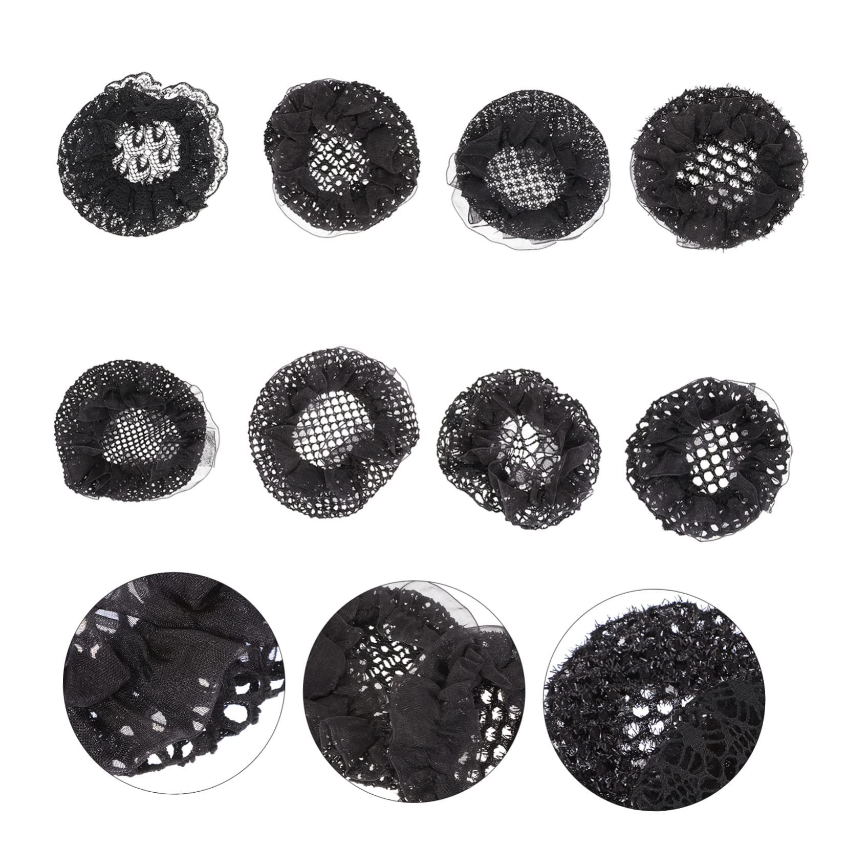 FOMIYES 8pcs Elastic Hair Bun Holders & Hair Nets for Women - Lightweight, Breathable Hair Accessories for Gym, Yoga, Swimming & Salon Styling