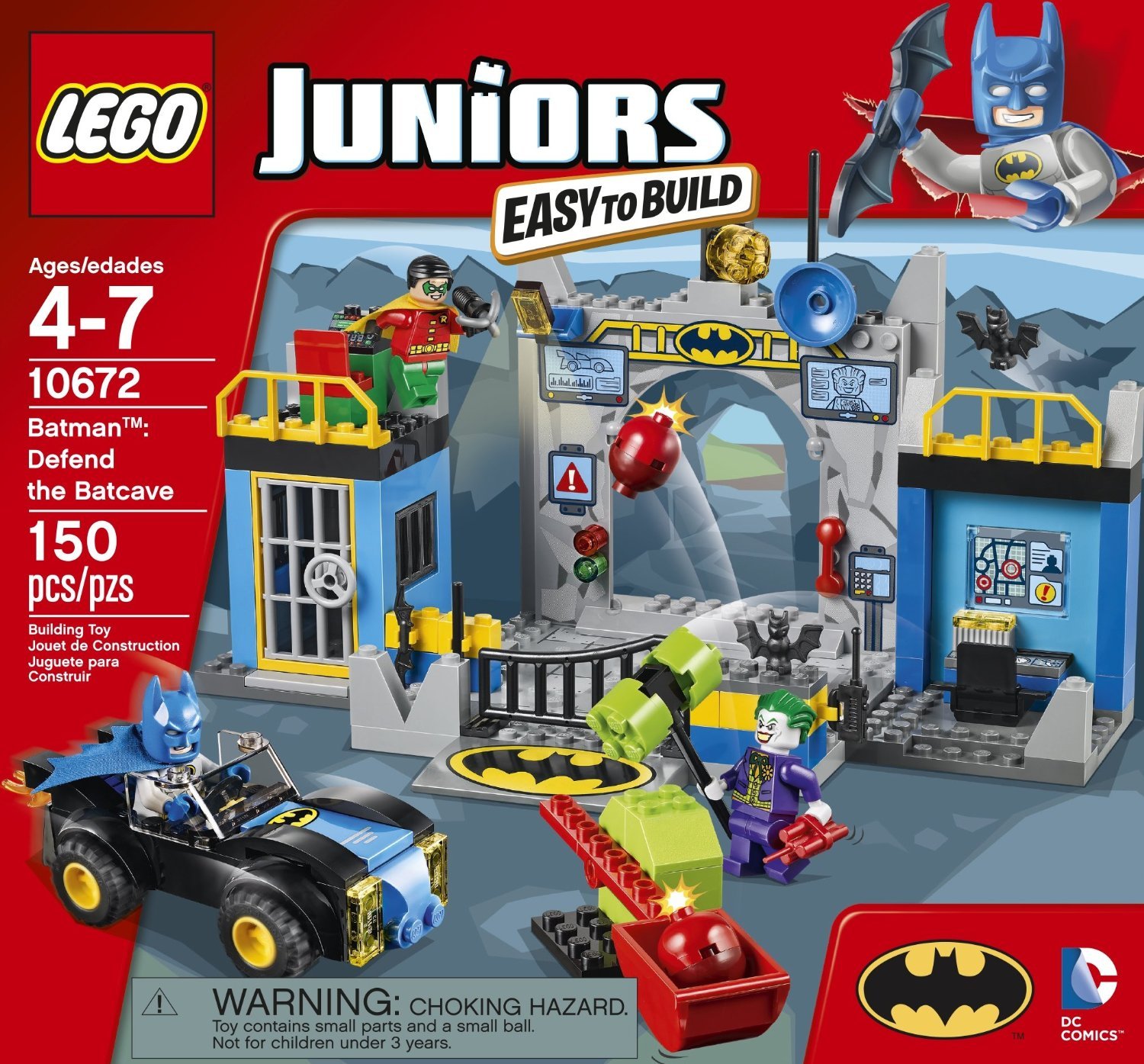LEGO Juniors Batman: Defend The Bat Cave Building Set - Superhero Toy for Kids Ages 4-8 | Creative Play & Gift Idea for Birthday & Holidays | Perfect for Superhero Adventures & Imaginative Play