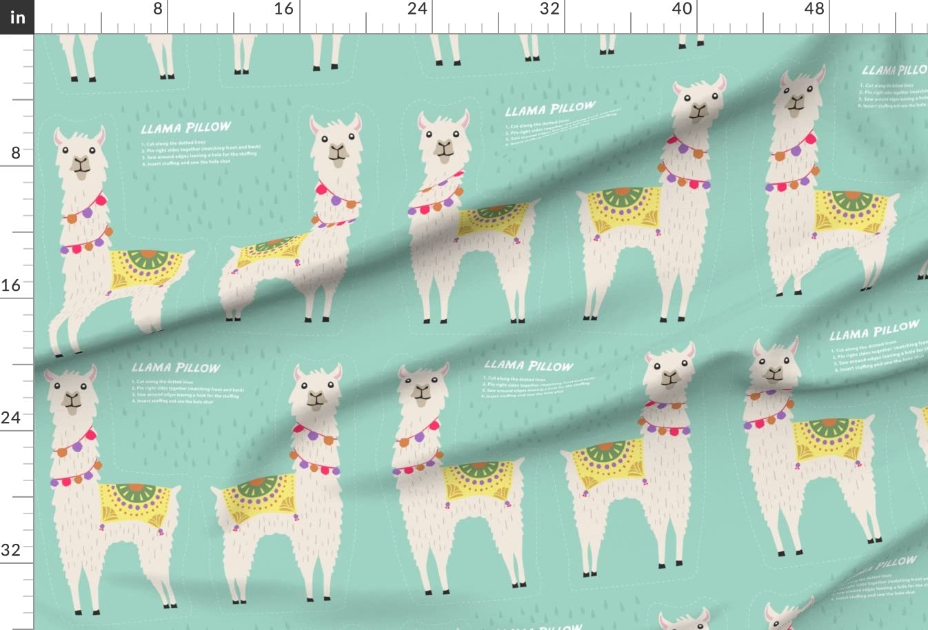 Festive Llama Alpaca Printed Minky Fabric Fat Quarter - Soft Plush Fabric for Sewing Baby Blankets, Quilt Backing & DIY Crafts - Perfect for Nursery Decor, Holiday Gifts & Cozy Home Projects