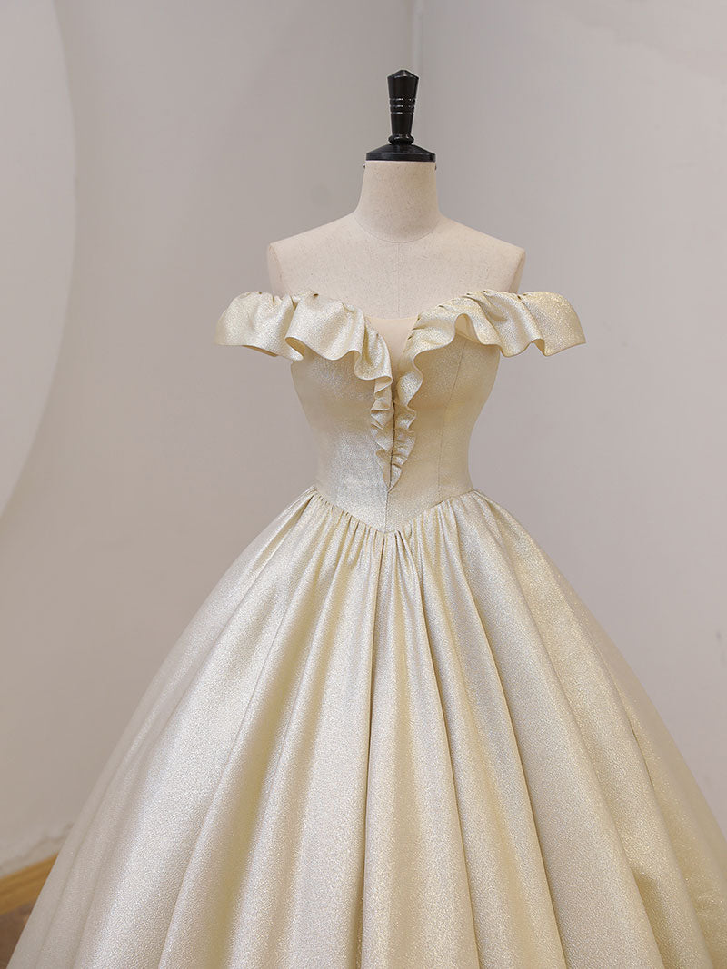 Elegant Champagne Satin Prom Dress for Women - Formal Evening Gown for Homecoming, Ball & Special Occasions