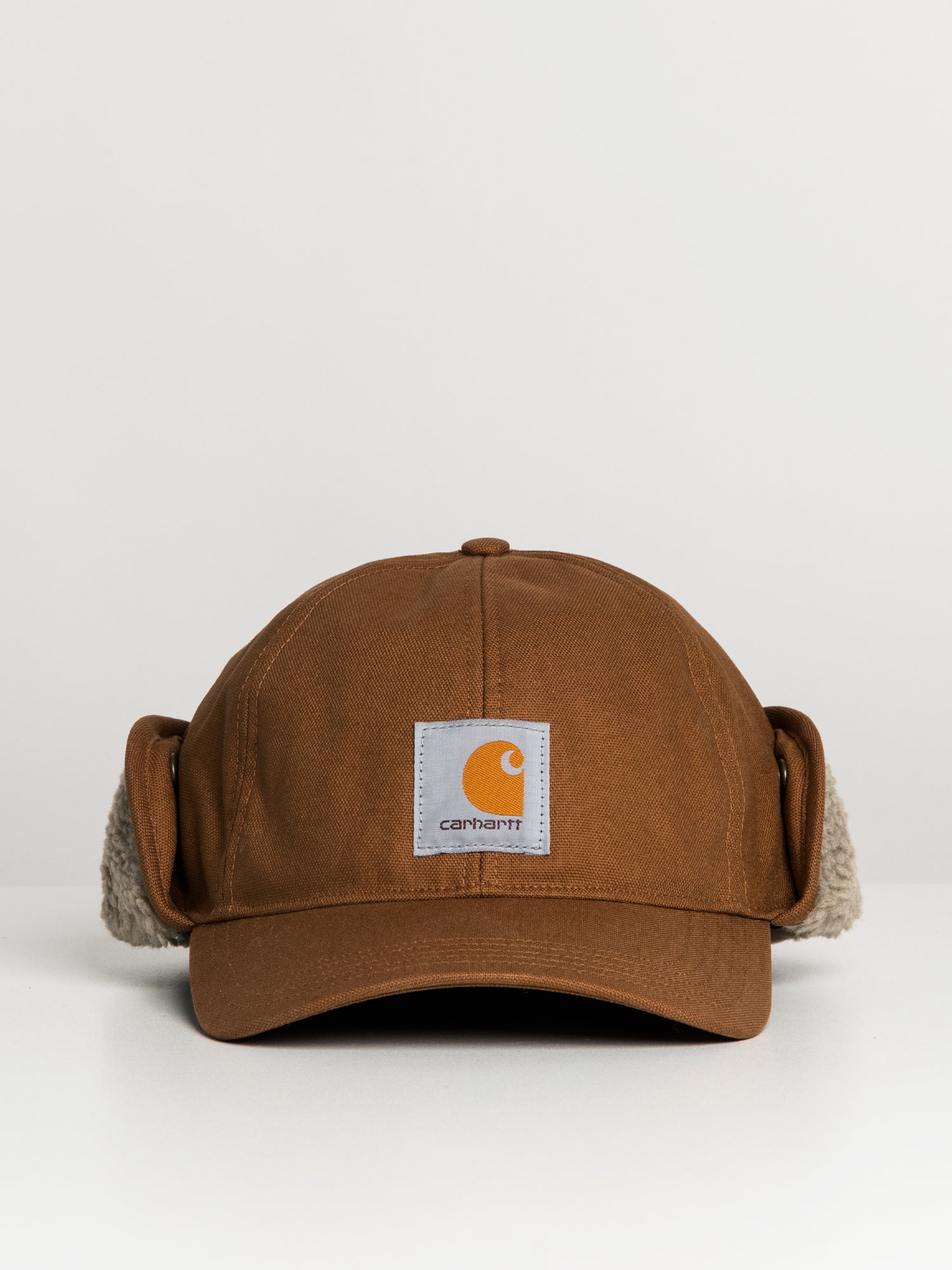 Carhartt Rain Defender Earflap Cap - Waterproof Winter Hat for Men & Women - Warm Fleece Lined Cold Weather Beanie - Ideal for Hiking, Hunting, and Outdoor Work in Brown