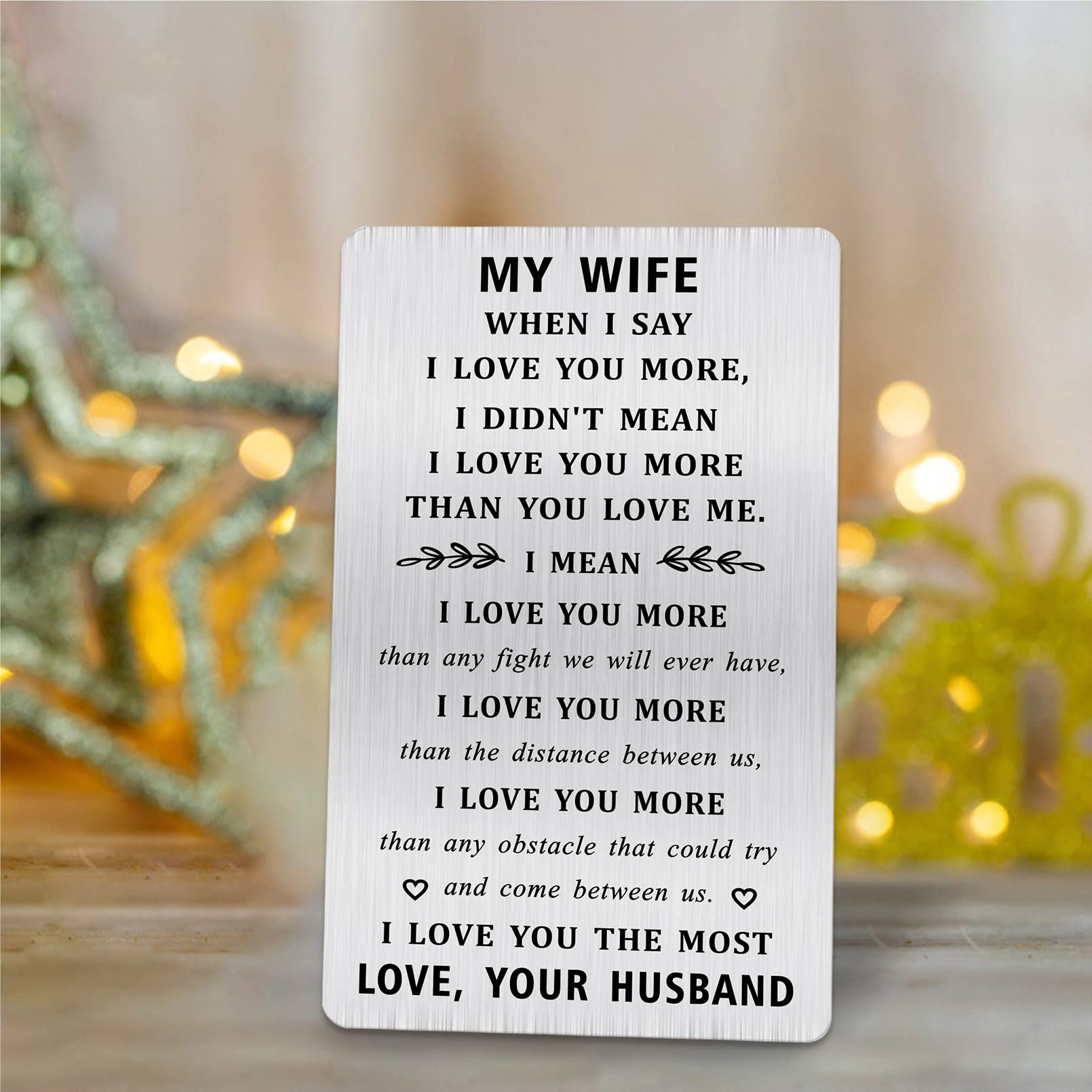 TGCNQ Love Wallet Card - Wife Gift for Birthday & Mother's Day - Romantic Keepsake for Her