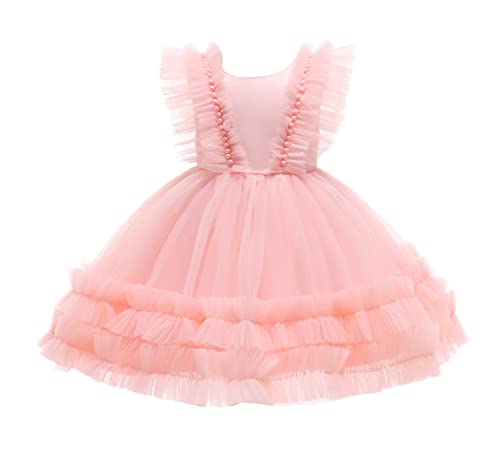 JerrisApparel Baby Girls Ruffle Tulle Dress - Elegant Princess Birthday Party Outfit for Toddlers & Kids | Perfect for Special Occasions, Photo Shoots & Holiday Celebrations