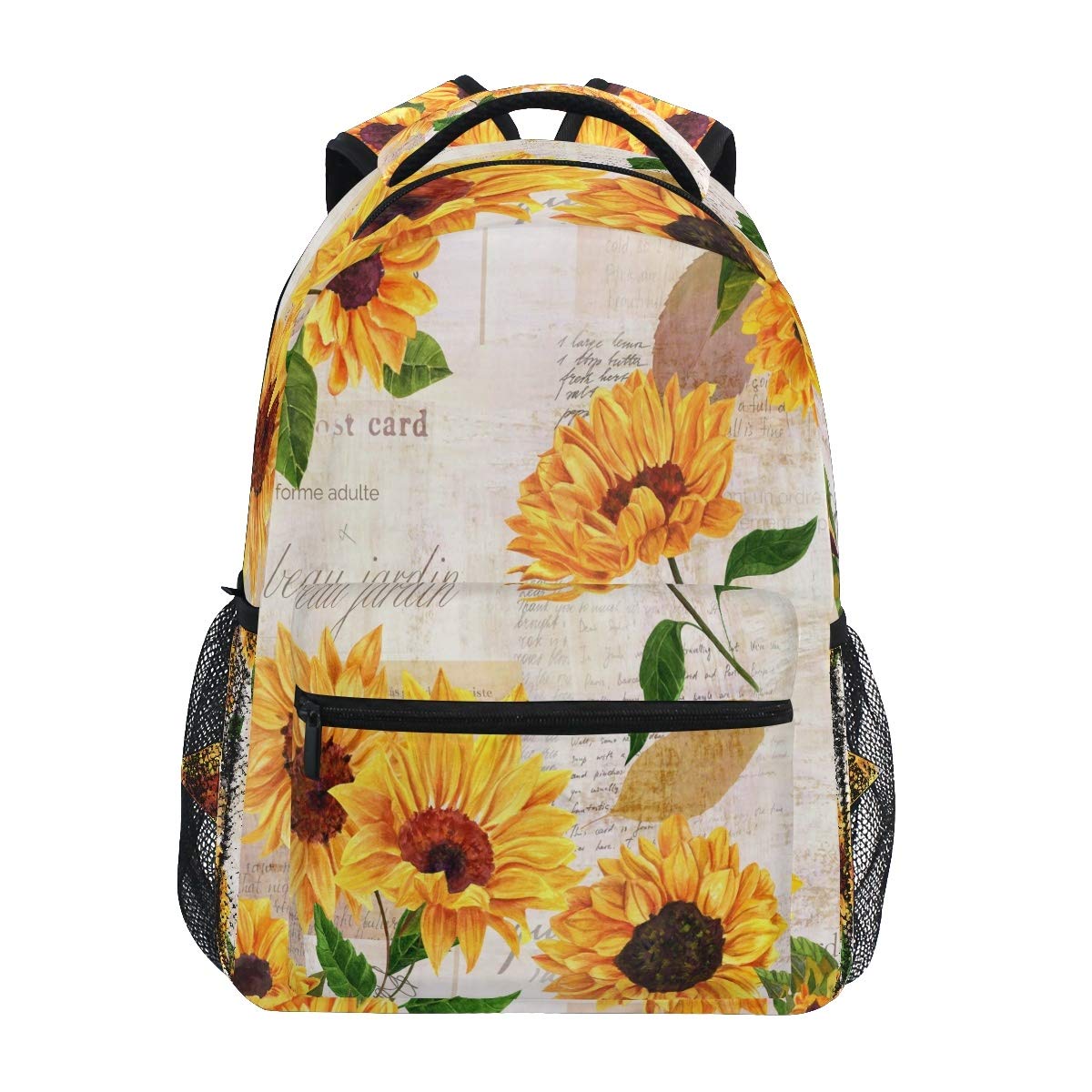 **AUUXVA Retro Sunflower Backpack - Large Waterproof School Shoulder Bag for Students, Teens, Boys & Girls - Durable Laptop Bookbag & Daypack for School, College, Travel & Outdoor Activities**