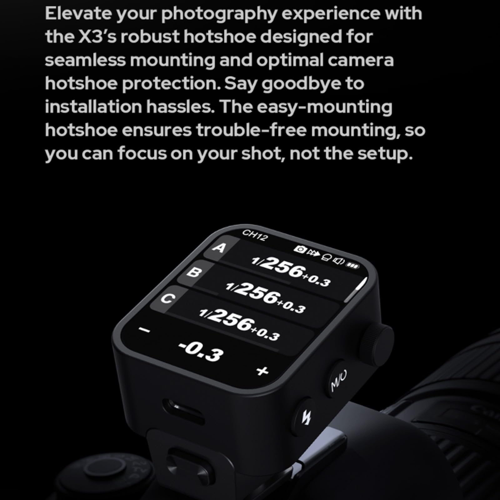 Godox X3-S TTL Wireless Flash Trigger for Sony Cameras - 2.4GHz HSS, OLED Touchscreen, Adjustable Brightness | Perfect for Studio & Outdoor Photography
