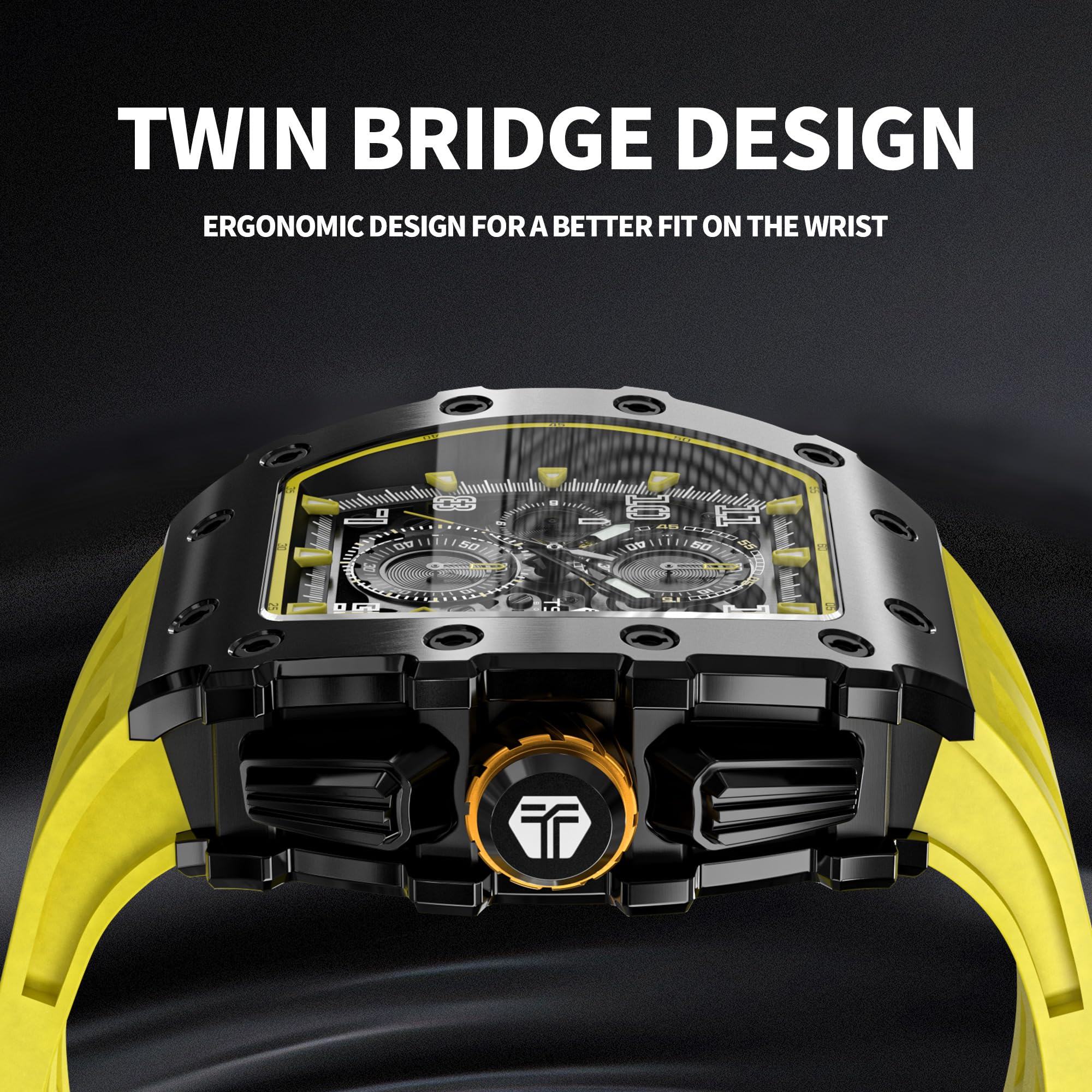 TSAR BOMBA Men's Luxury Chronograph Watch - 50M Waterproof Stainless Steel Case with Sapphire Glass, Date Function & Japanese Quartz Movement - Fashionable Gift for Men | Perfect for Business, Formal Events & Everyday Wear