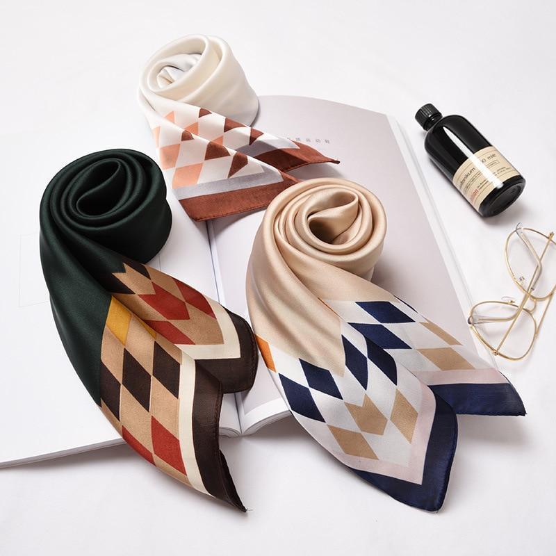 Elegant Floral Print Silk Scarf for Women - Lightweight Fashion Accessory for Office, Travel & Special Occasions