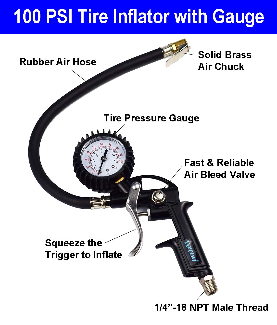 YOTOO 18-Piece Heavy Duty Air Compressor Accessory Kit - 1/4