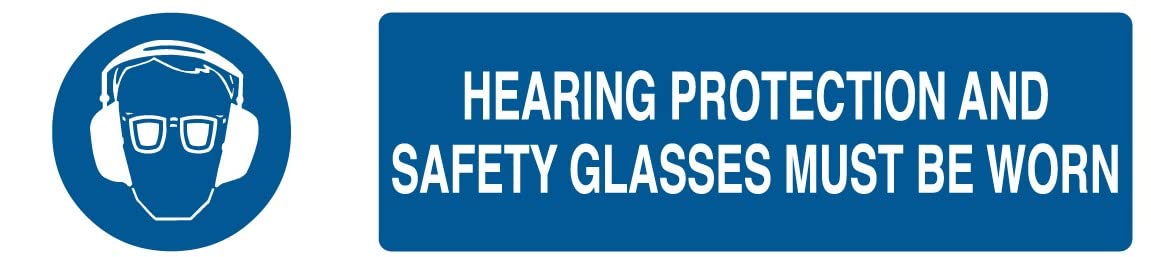 Brady 140784 Polystyrene Hearing Protection & Safety Glasses Required Sign - 6