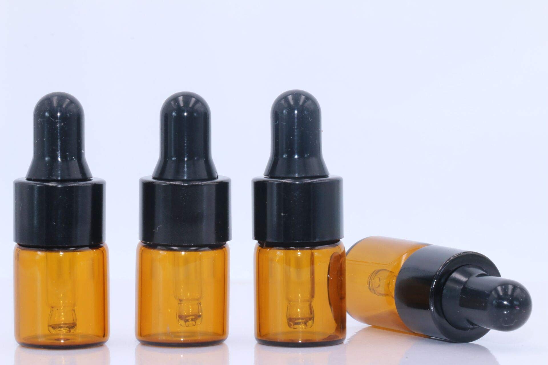 30Pcs 2ml Amber Glass Dropper Bottles - Empty Essential Oil Sample Vials with Glass Eye Droppers & Black Caps - Perfect for DIY Perfume, Aromatherapy, Skincare and Cosmetic Storage (2ml)