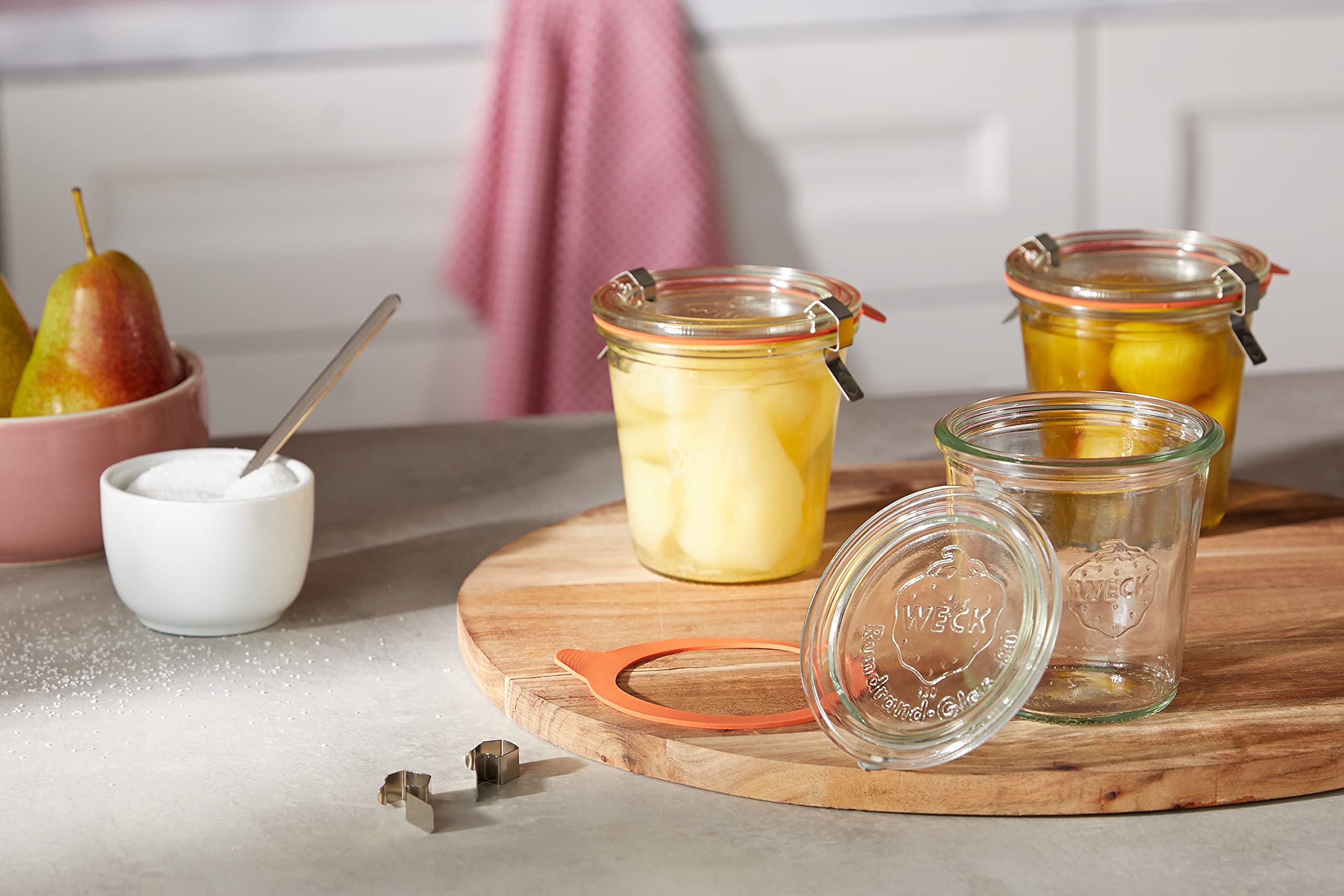 Weck 290ml Airtight Glass Jars with Lids - Pack of 6 Transparent Clip-Close Containers for Food Storage, Meal Prep, Canning & Pantry Organization