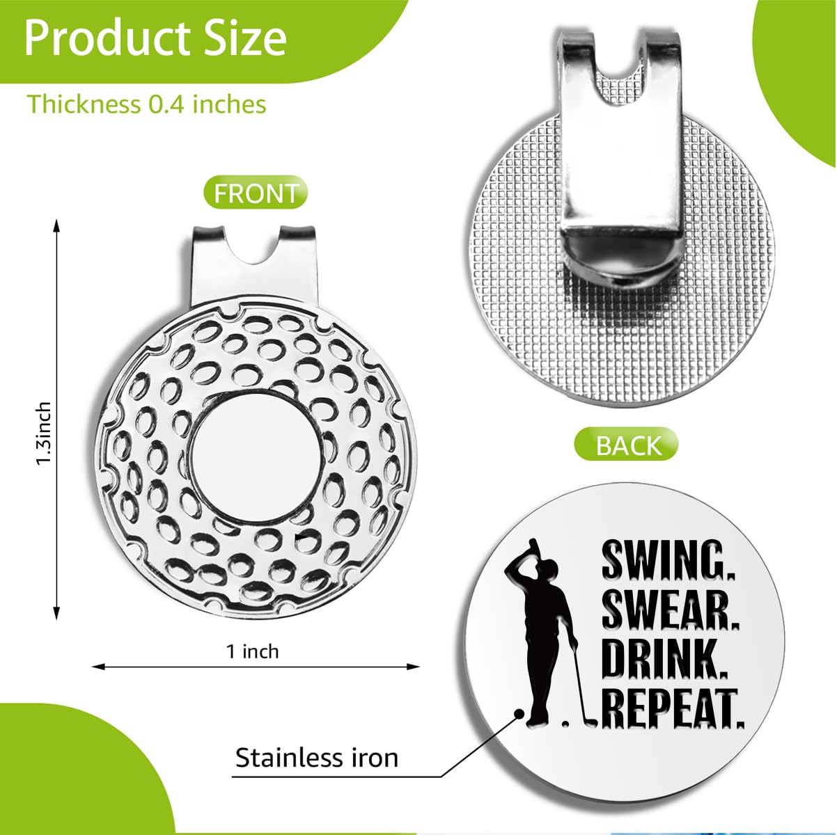 Funny Golf Ball Markers with Hat Clip - Premium Golf Accessories for Men - Unique Birthday & Retirement Gifts for Dad, Husband, Grandpa & Golf Enthusiasts - Perfect for Golf Tournaments, Practice Rounds & Casual Play
