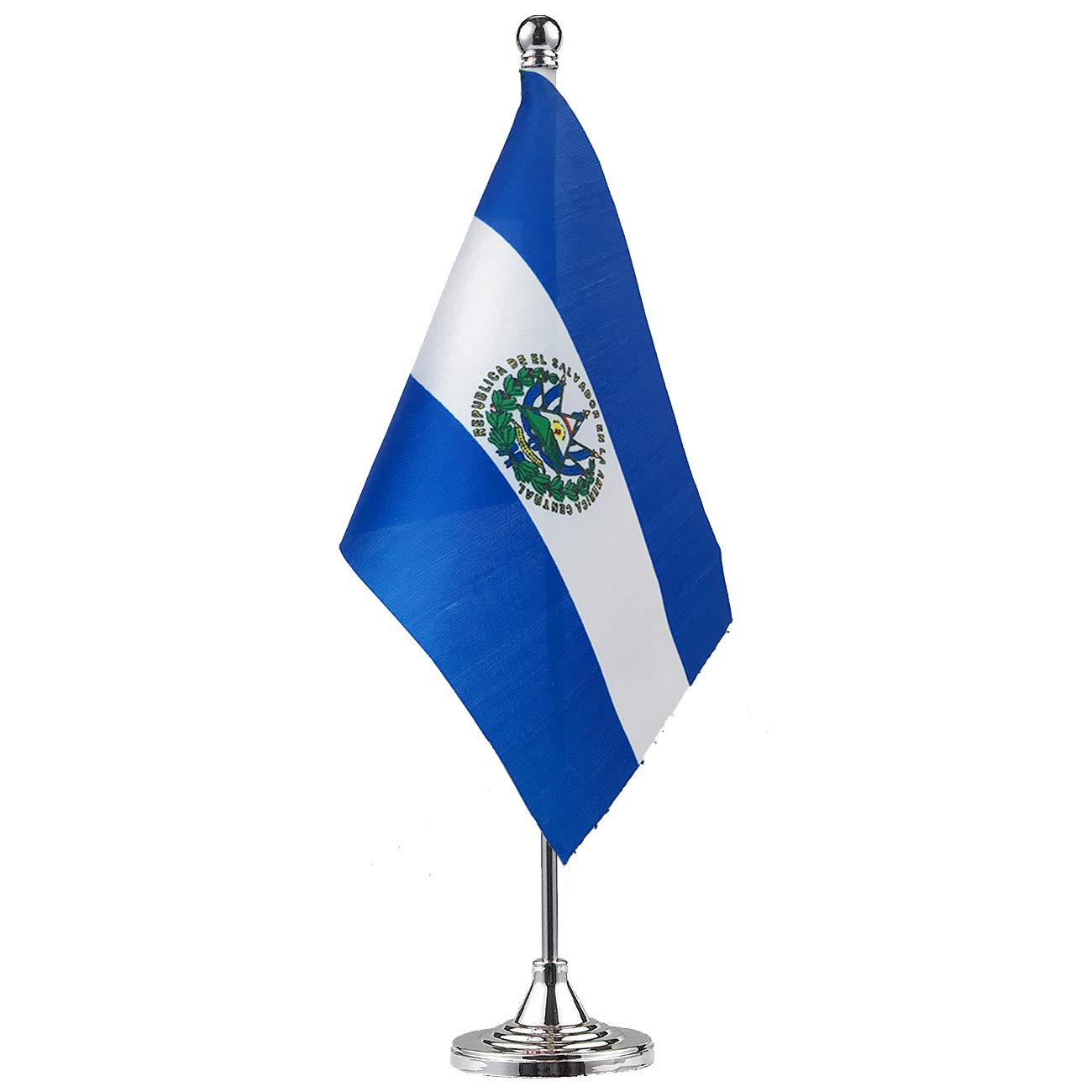 El Salvador Flag - 12x18 Inch Mini Desk & Table Flag for Office, Home Decor, International Country Flags, Festival & Celebration Events - Perfect for World Cup, Olympics, and Patriotic Displays