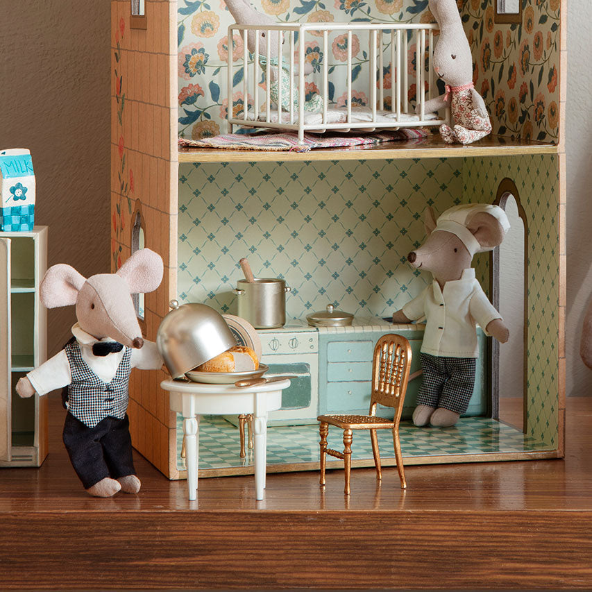 Maileg Gold Mouse Chair - Miniature Dollhouse Furniture for Collectors & Kids | Perfect for Playrooms, Gifts & Home Decor