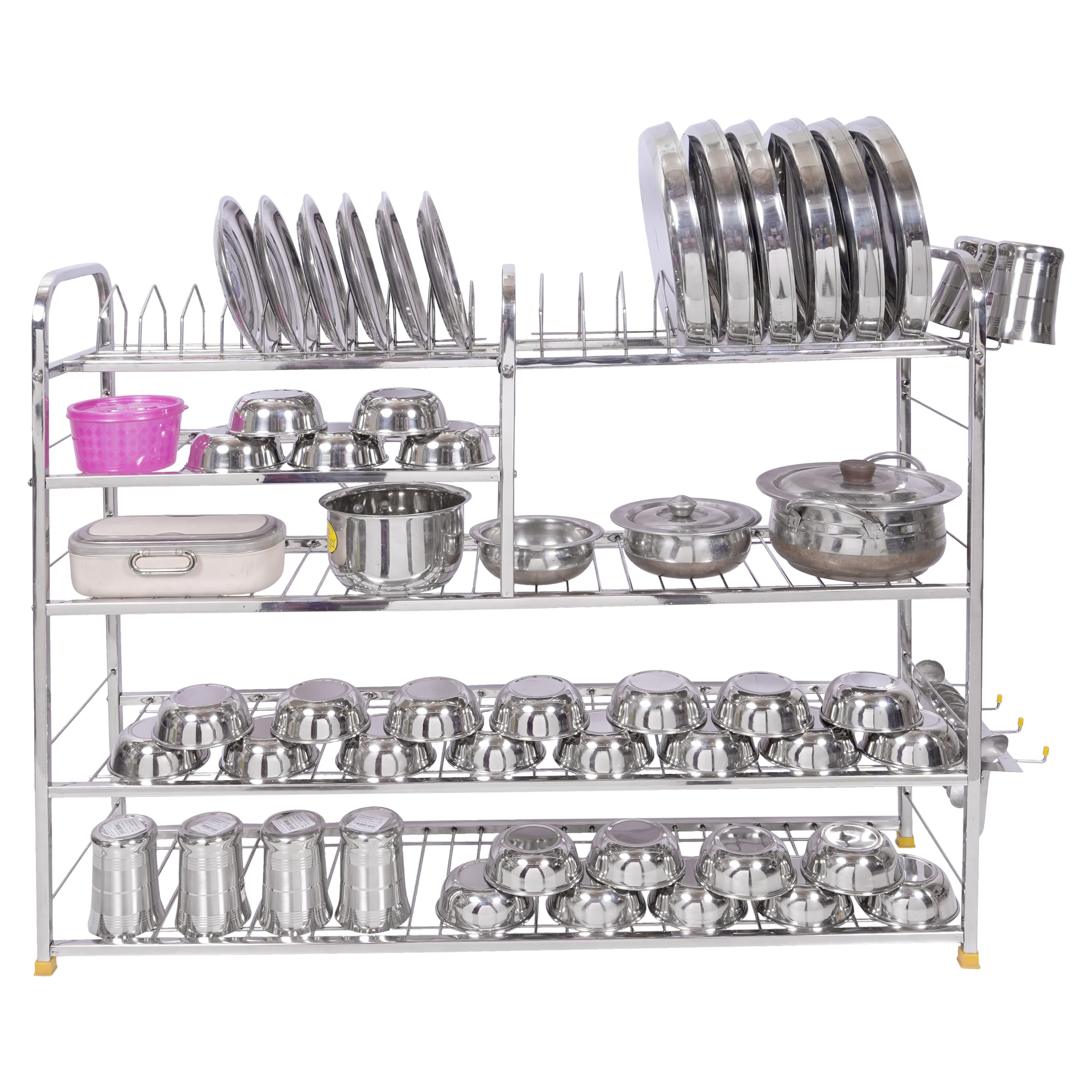 NAVUM ROSHANI Stainless Steel Wall Mount Kitchen Dish Rack Organizer | Cutlery & Plate Holder | Modular Kitchen Storage Stand (31