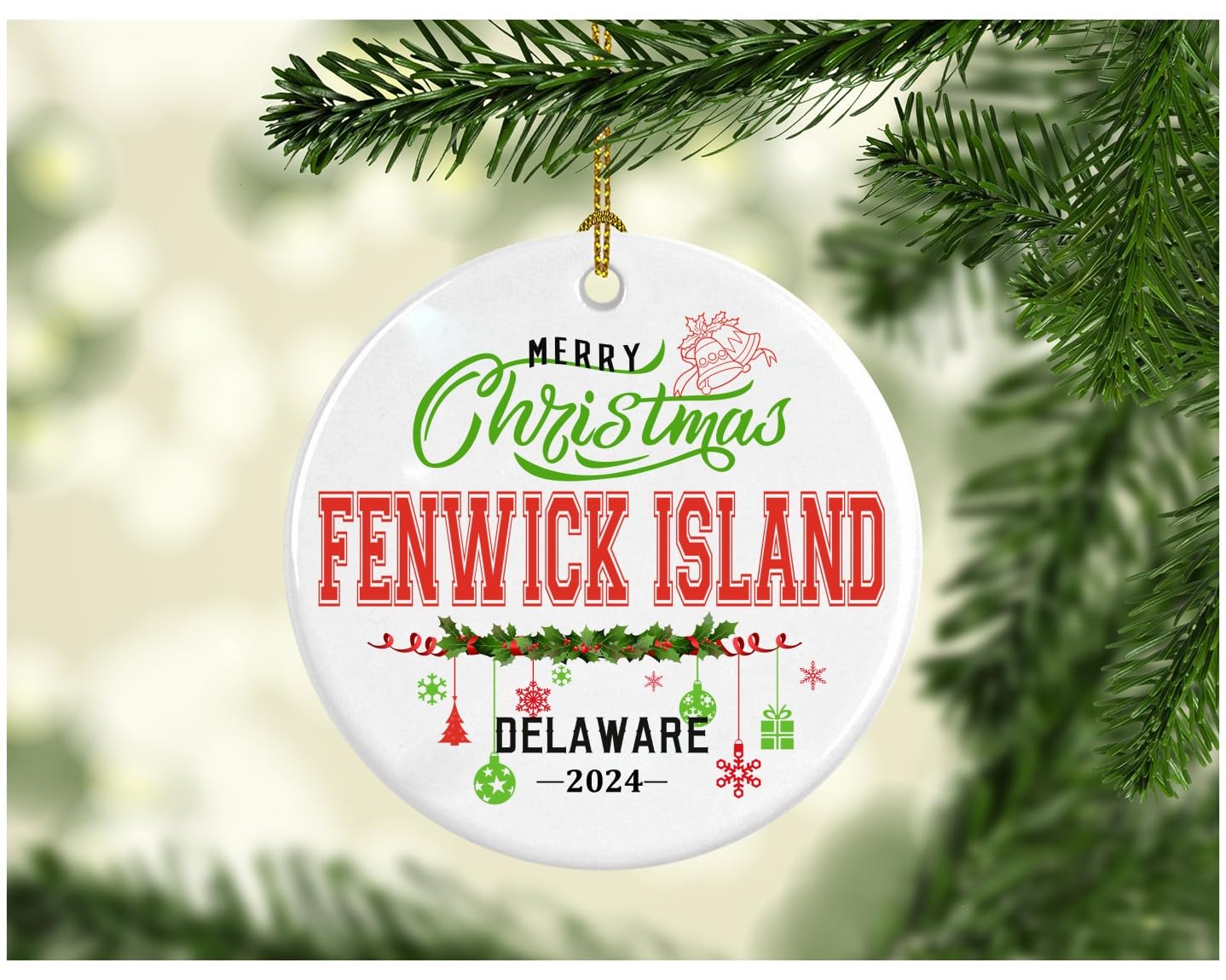 2024 Christmas Ornaments - Fenwick Island Delaware Souvenir Gifts, 3