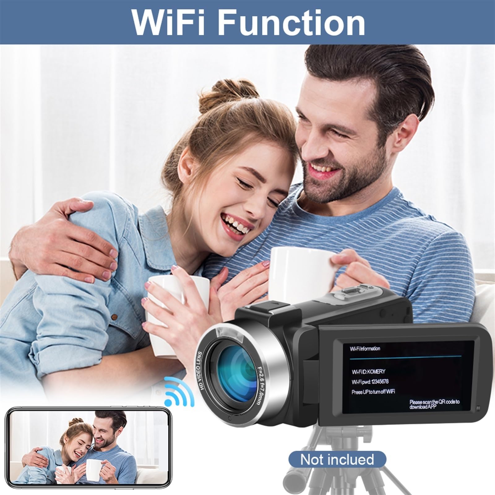 4K Digital Video Camera with WiFi - MZZYG Vlog Camera for YouTube, Streaming & Photography, 18X Zoom, Portable Camcorder with 32GB SD Card (Ideal for Travel, Outdoor Adventures & Live Streaming)