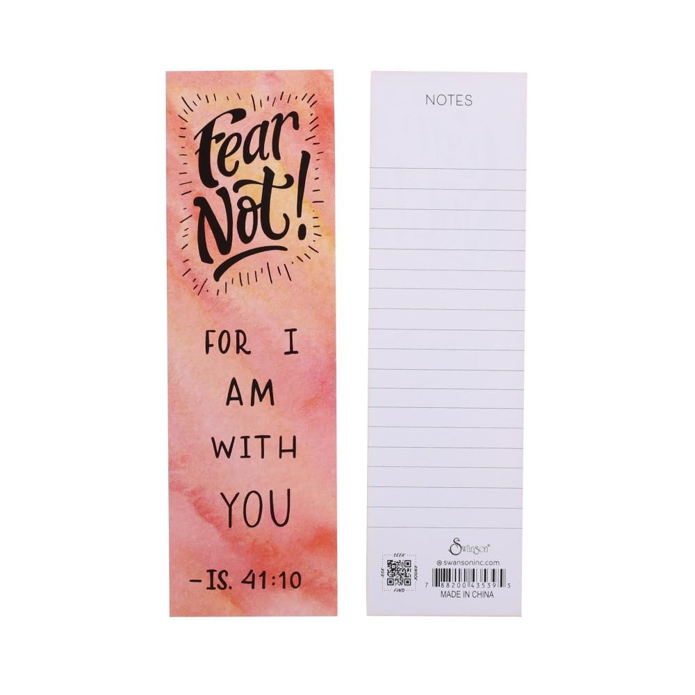 Inspirational Religious Bookmarks with Bible Scriptures - Fear Not Isaiah 41:10 - Christian Bookmarks for Kids, Teens, Men & Women - Pack of 25 - Perfect for Bible Study, Church Gifts & Daily Devotionals
