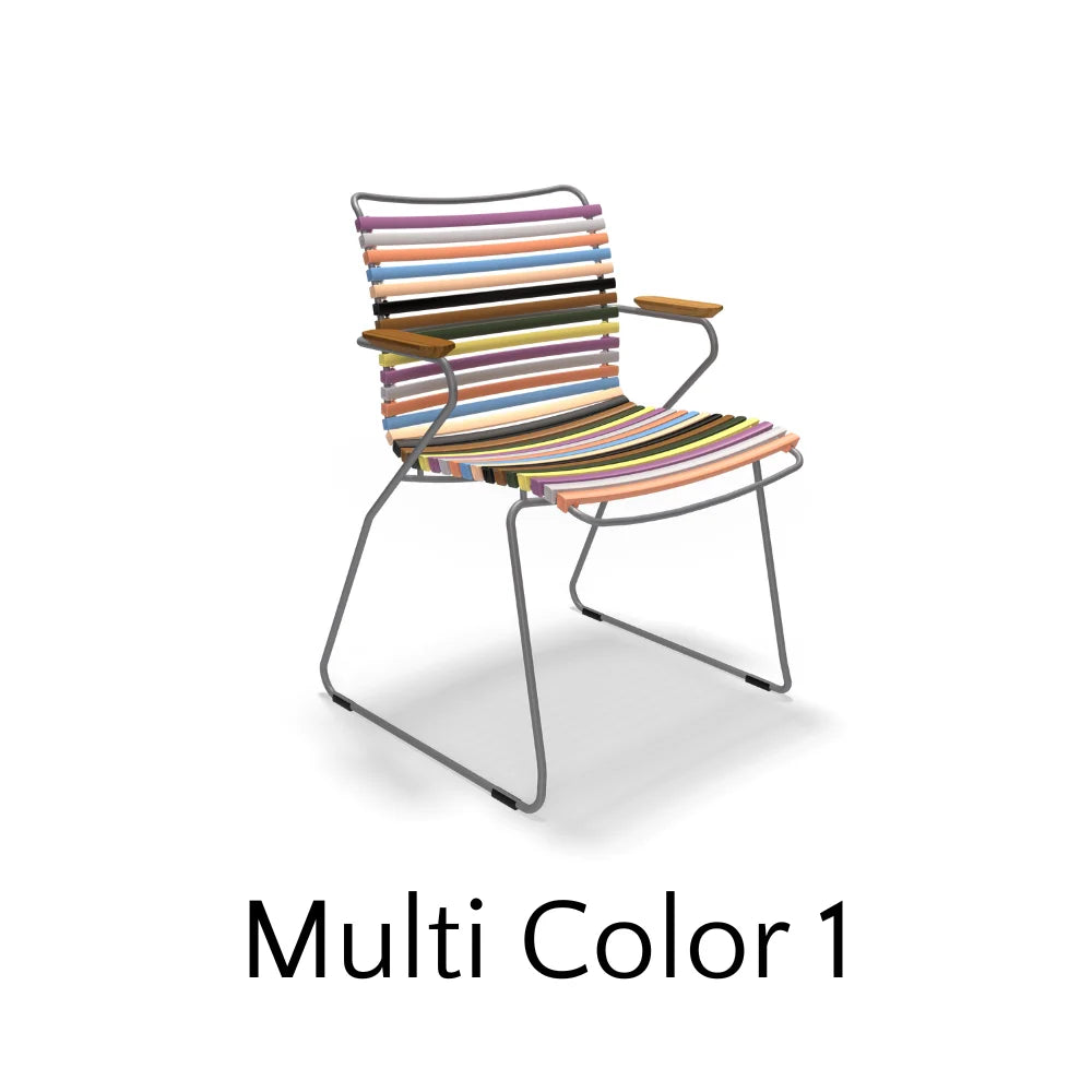 CLICK Outdoor Dining Armchair - Weather-Resistant Patio Chair for Garden, Poolside & Restaurant Use - Comfortable Aluminum Bistro Seating with Cushion Option