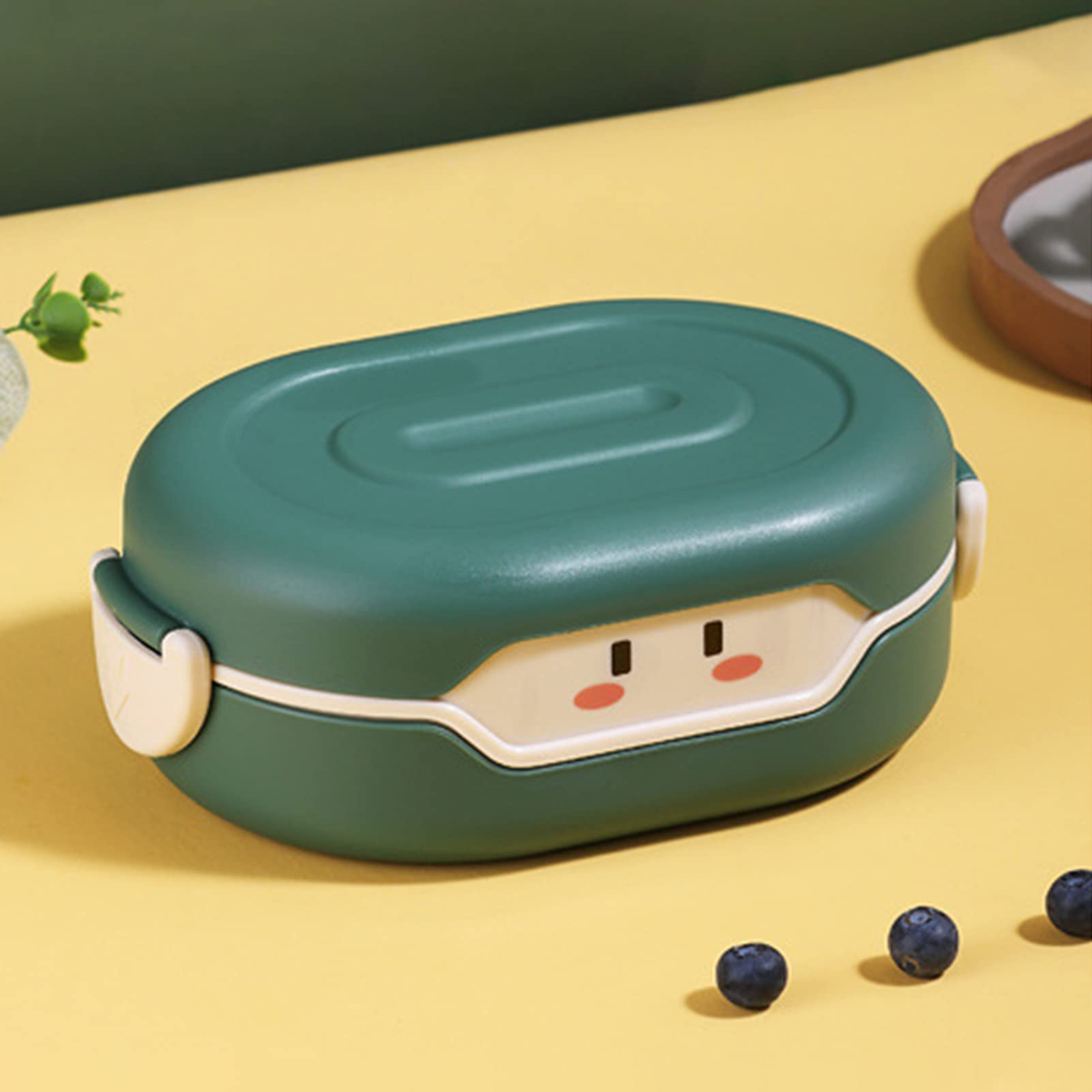 ZTGD Insulated Bento Lunch Box with Cartoon Pattern - Plastic Food Container for Fruits, Snacks & Office Meals | Leakproof & Eco-Friendly for School, Work & Picnics