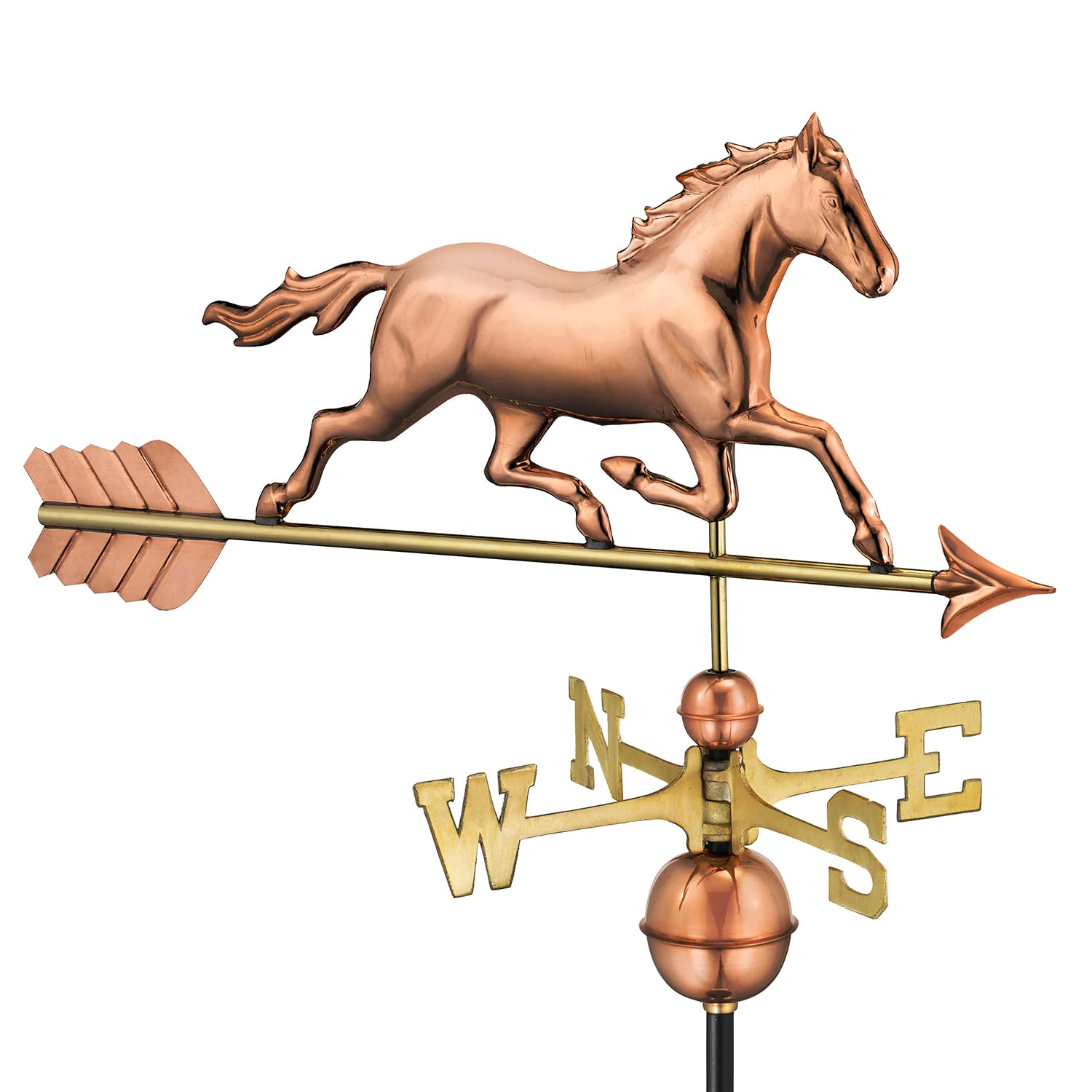 Good Directions Trotting Horse Weathervane - Handcrafted Pure Copper Weather Vane for Roof, Garden, or Barn Decoration | Classic Equestrian Home & Outdoor Decor