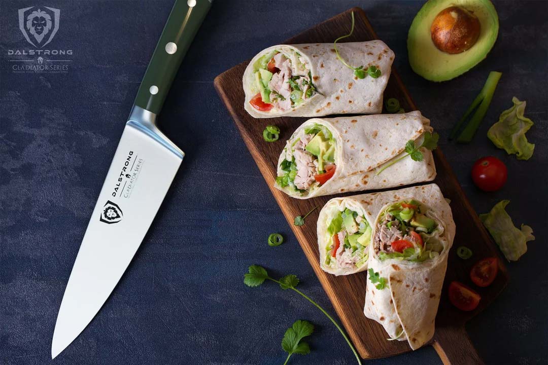 Dalstrong Gladiator Series 8-Inch Chef's Knife - NSF Certified Professional Kitchen Knife with Army Green Handle - Perfect for Slicing, Dicing & Meal Prep