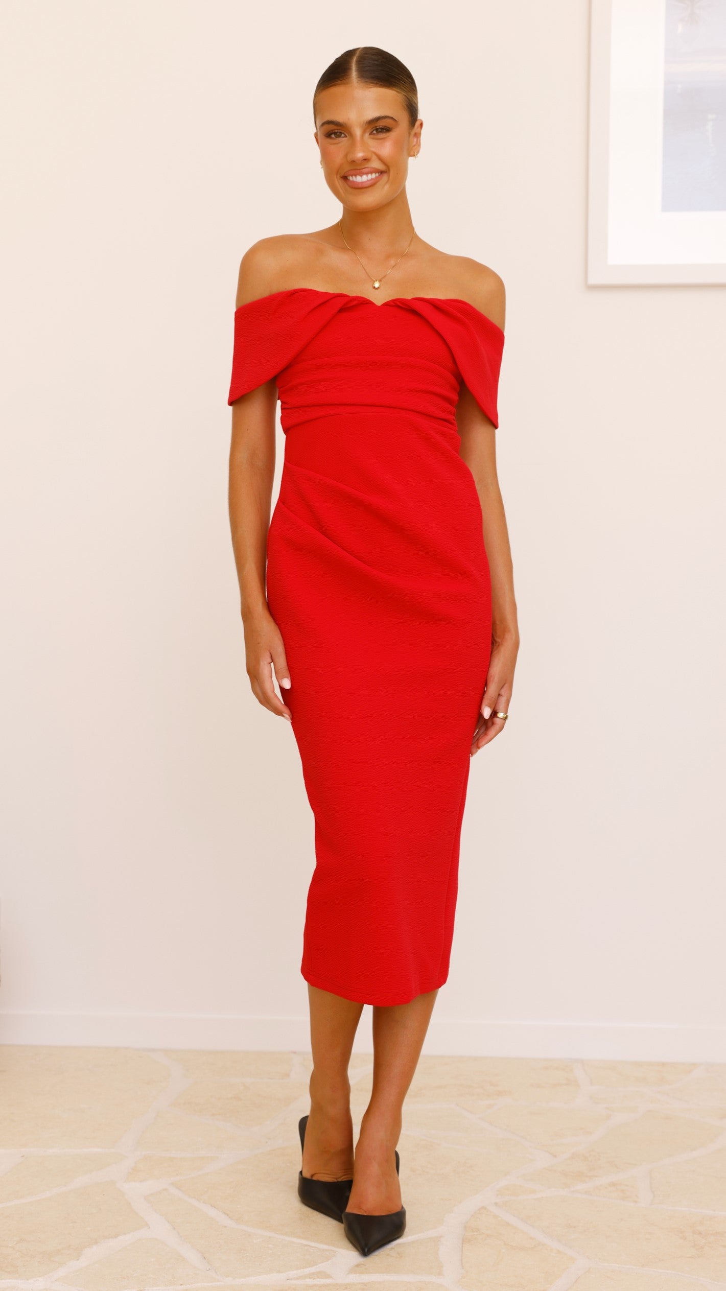 Holly Midi Dress - Flowy Red Summer Dress for Women | Casual & Party Wear | Perfect for Beach, Vacation & Date Nights