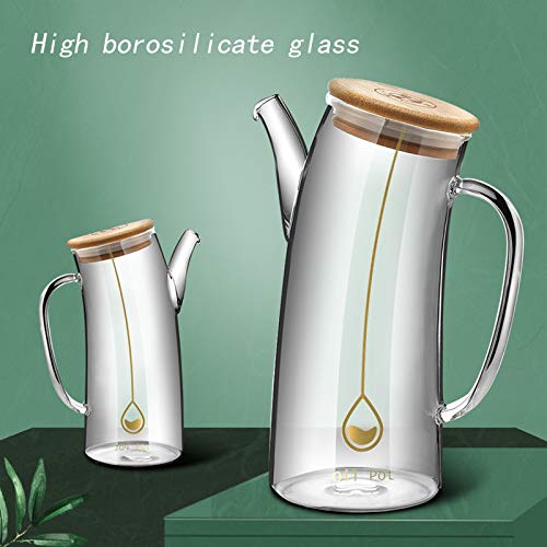 25 oz Olive Oil Dispenser Bottle with Handle - Clear Glass Non-Drip Kitchen Container for Oil & Vinegar - Leakproof Design Perfect for Cooking, Salad Dressing & Baking