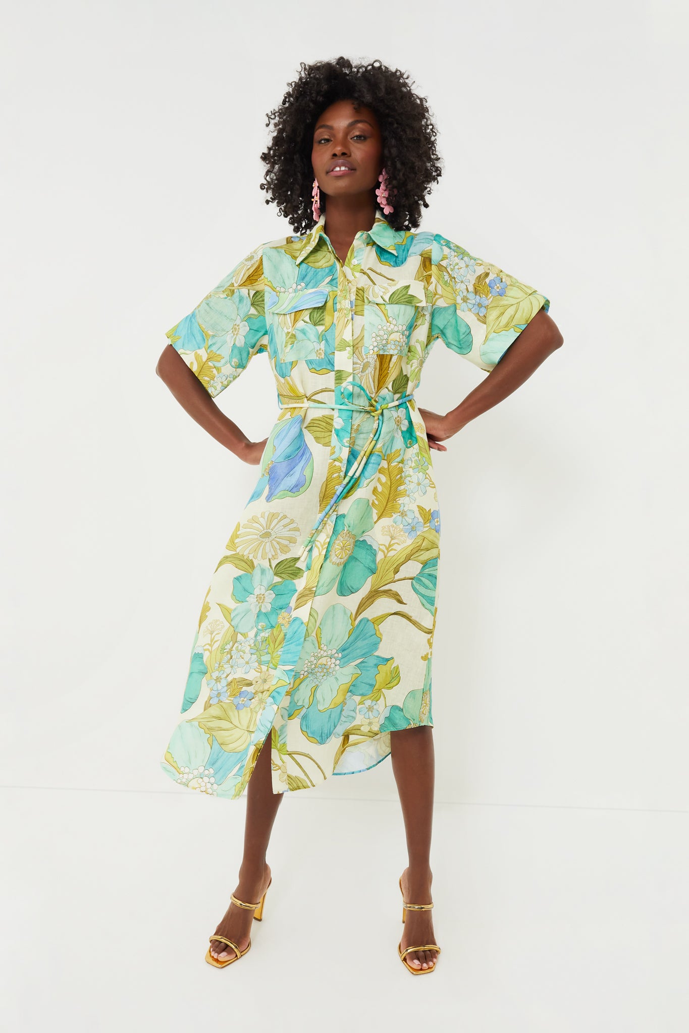Blue Janis Shirtdress for Women | Casual & Stylish Button Down Dress | Perfect for Office, Brunch & Everyday Wear