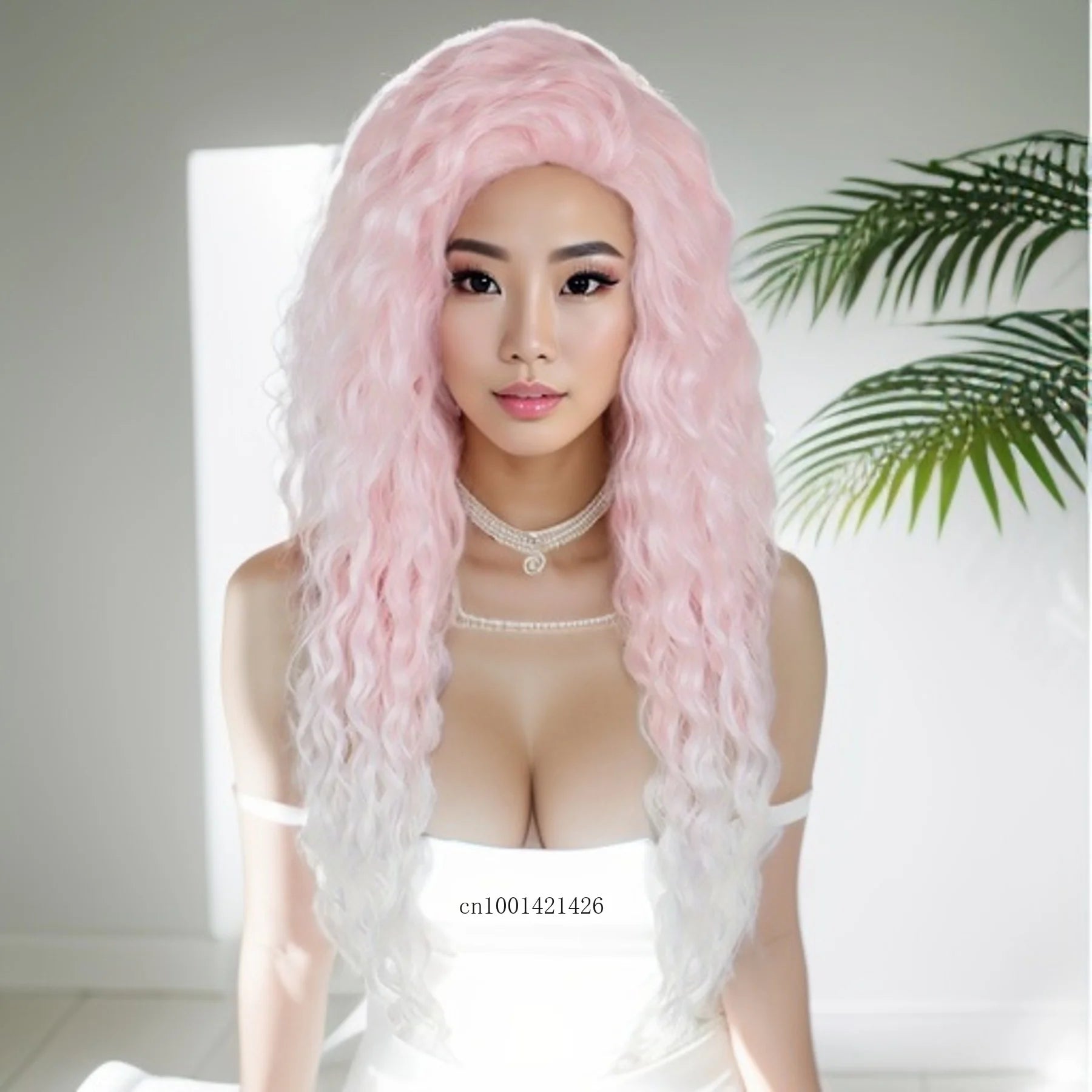 Ash Blonde Synthetic Long Curly Wig for Women - Fluffy Ombre Wavy Hairpiece for Costume, Carnival & Party | Everyday Wear & Cosplay