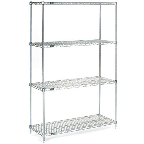 Nexel 4-Tier Heavy Duty Stainless Steel Wire Shelving Unit - 72