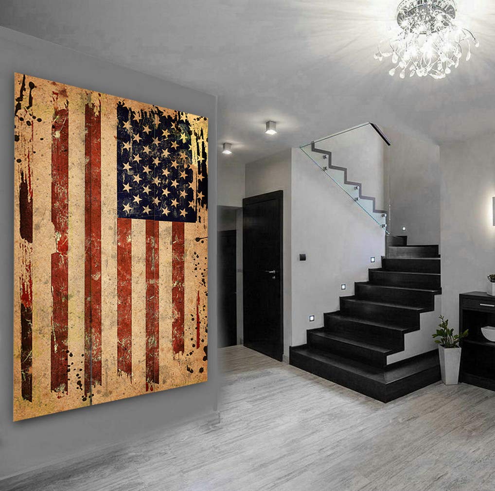 American Flag 3-Panel Room Divider - 6 Feet Tall Patriotic Folding Privacy Screen | Perfect for Home, Office & Events Decor